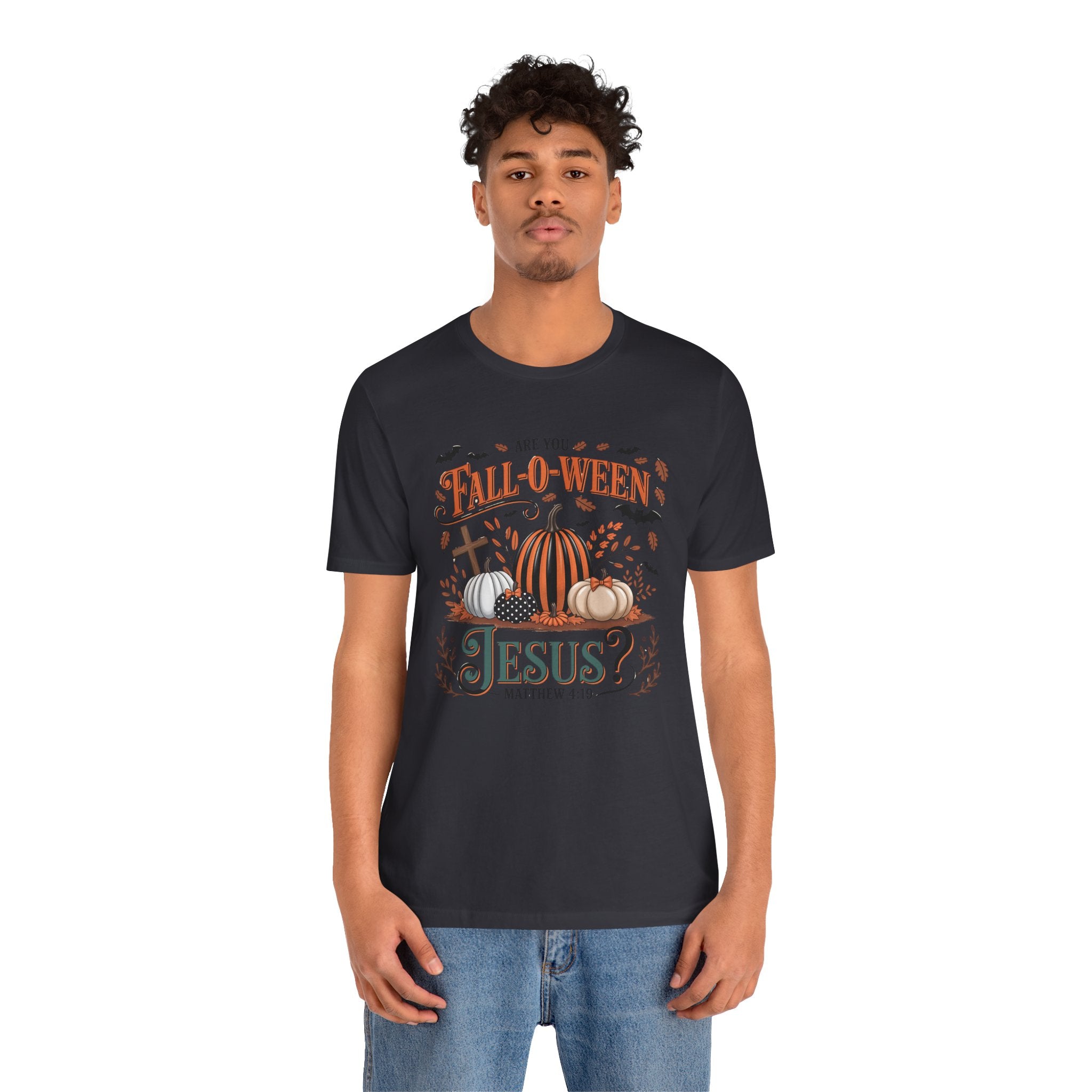 Fall-O-Ween Jesus Tee, Funny Fall T-Shirt, Unisex Pumpkin Shirt, Halloween Christian Top, Autumn Graphic Tee, Religious Casual Wear