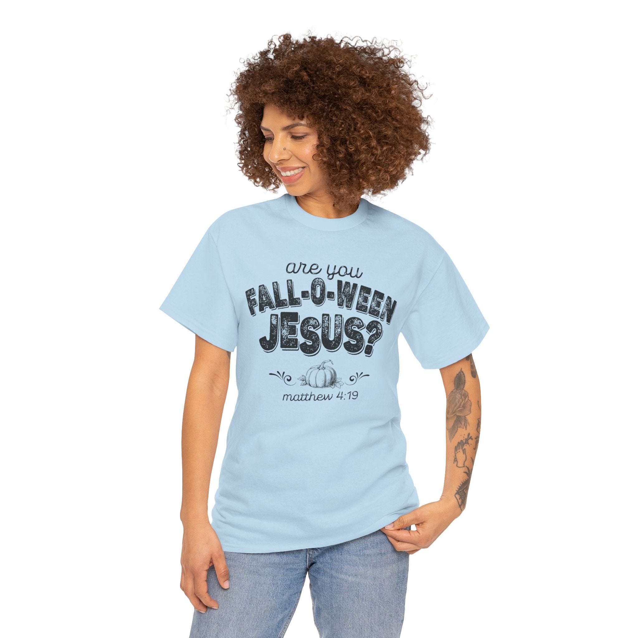 Fall-Themed Tee, Are You Fall-O-Ween Jesus, Unisex Cotton Shirt, Funny Fall Apparel, Halloween T-Shirt, Thanksgiving Gift Ideas