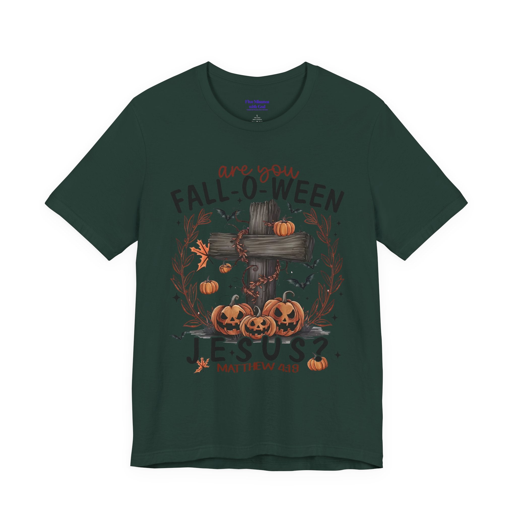 Autumn Pumpkin Christian Tee, Relaxed Fit Unisex Shirt, Fall Inspiration Tee, Cozy Halloween Top, Faith-Based Apparel