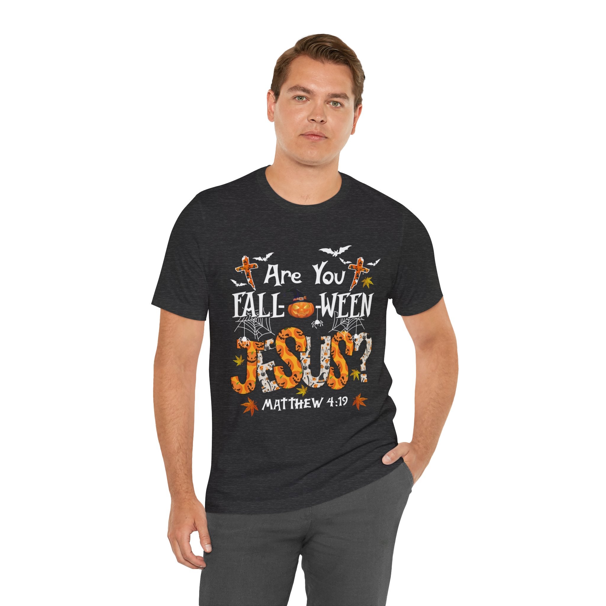 Jesus? Unisex Short Sleeve Tee | Fall Inspired T-Shirt, Autumn Apparel, Halloween Gift, Cozy Casual Wear, Everyday Style