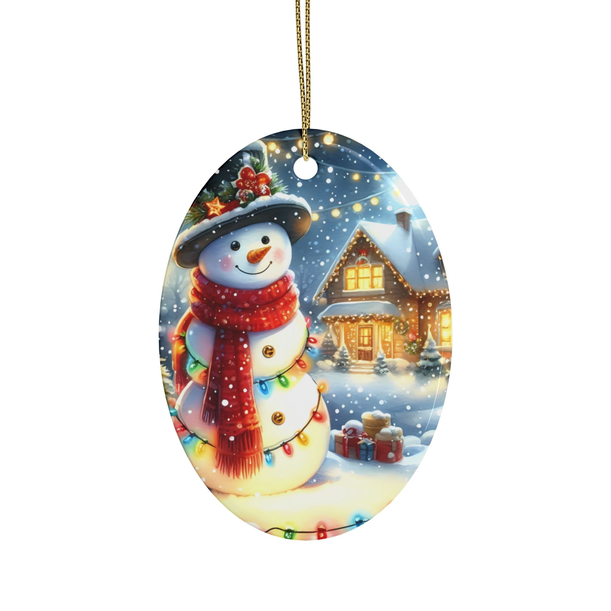 Festive Ceramic Ornaments - Heart-Shaped Snowman Decorations for Christmas, Tree Decor, Holiday Gifts, Home Accents