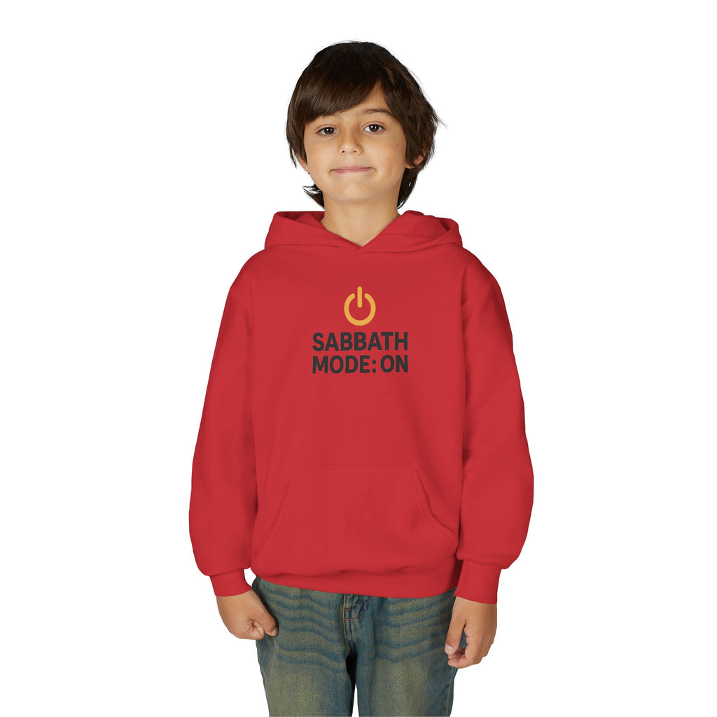Sabbath Mode Youth Hoodie, Comfortable Hooded Sweatshirt for Kids, Perfect for Religious Observances, Christian Gift, Sunday Wear