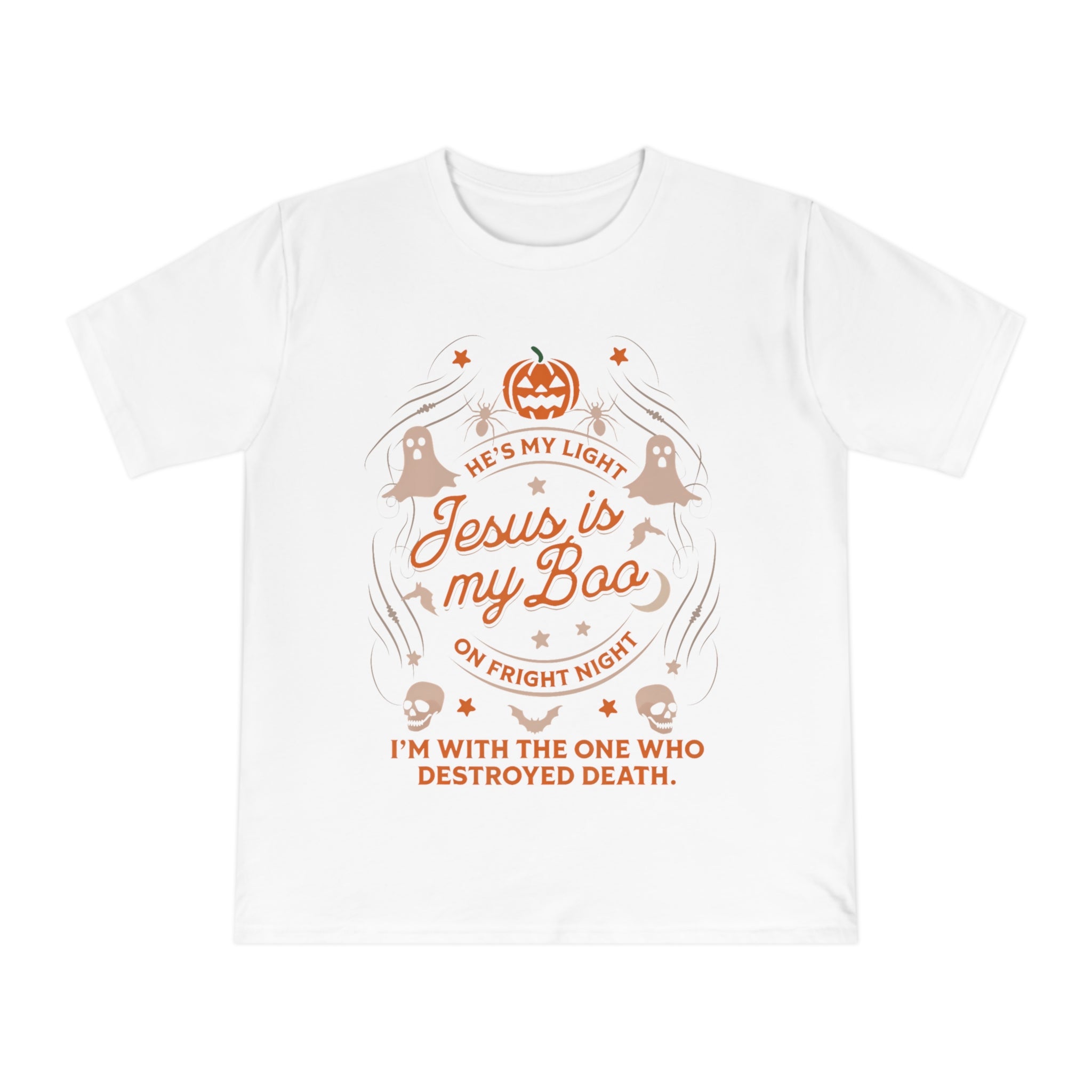 Halloween Christian T-Shirt with Fun Ghost Designs, Jesus is My Boo, Spooky Season Apparel, Faithful Holiday Shirt, Unique Gift for [...]