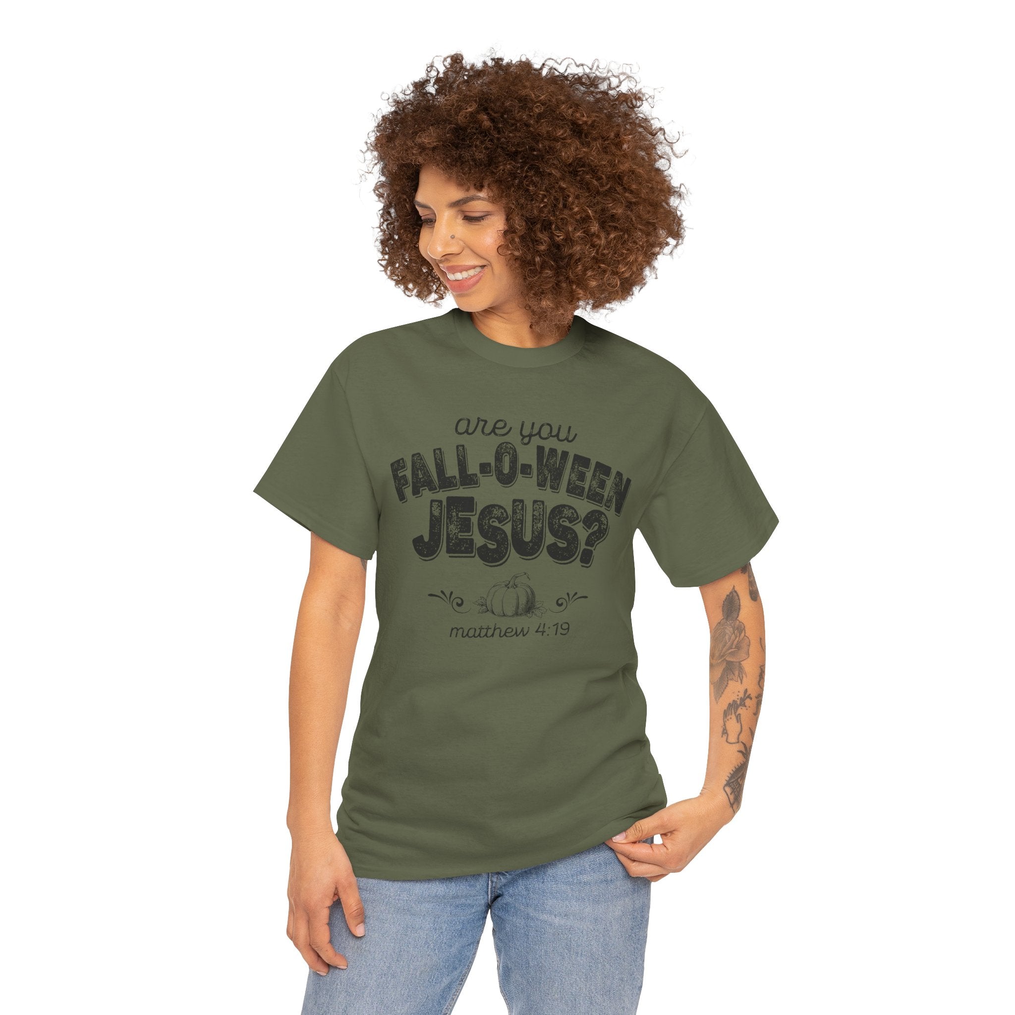 Fall-Themed Tee, Are You Fall-O-Ween Jesus, Unisex Cotton Shirt, Funny Fall Apparel, Halloween T-Shirt, Thanksgiving Gift Ideas