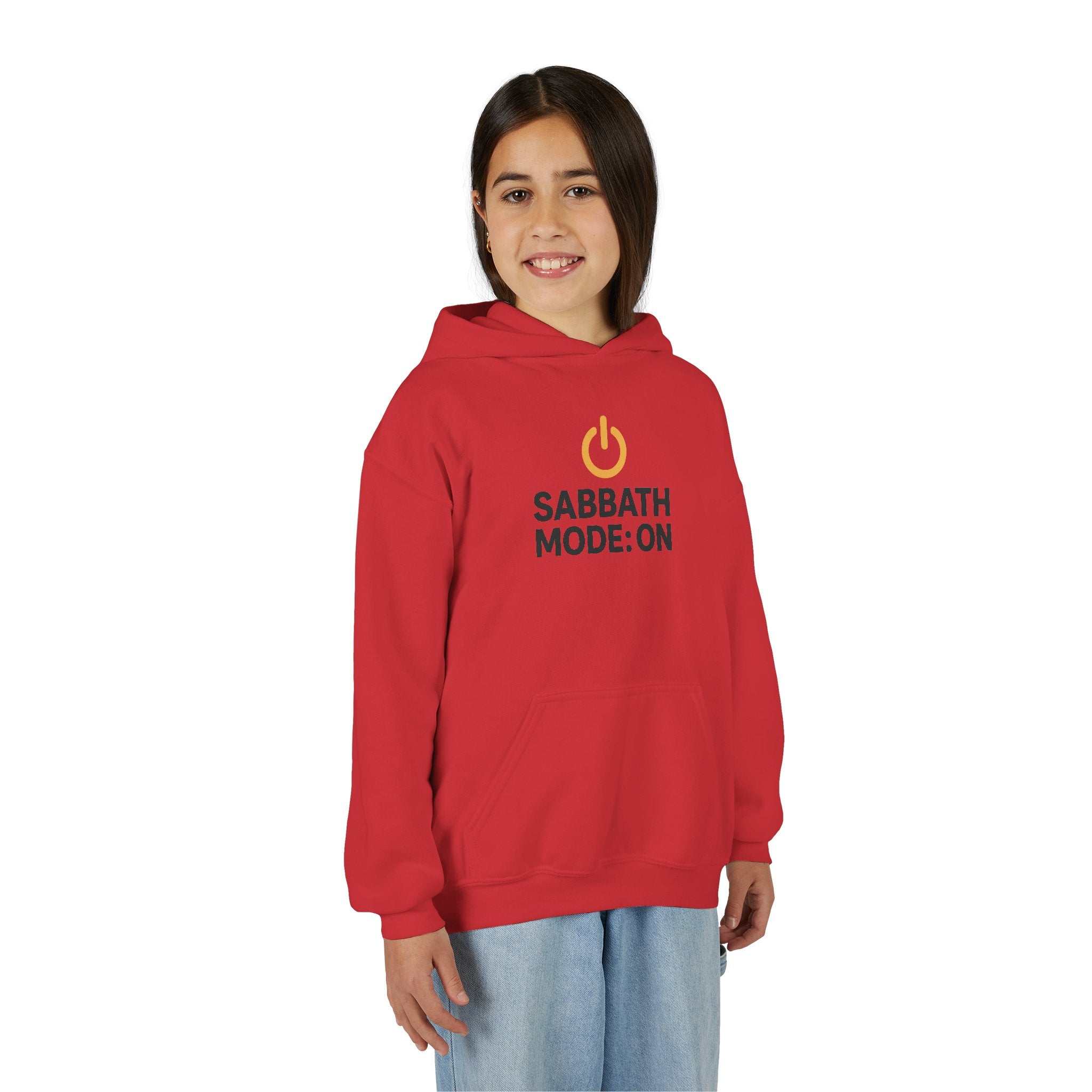 Sabbath Mode Youth Hoodie, Comfortable Hooded Sweatshirt for Kids, Perfect for Religious Observances, Christian Gift, Sunday Wear