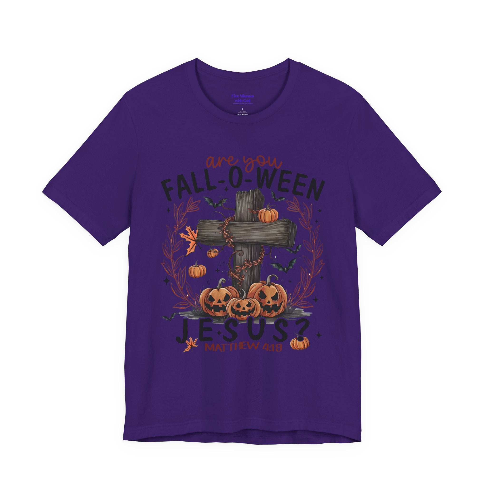 Autumn Pumpkin Christian Tee, Relaxed Fit Unisex Shirt, Fall Inspiration Tee, Cozy Halloween Top, Faith-Based Apparel
