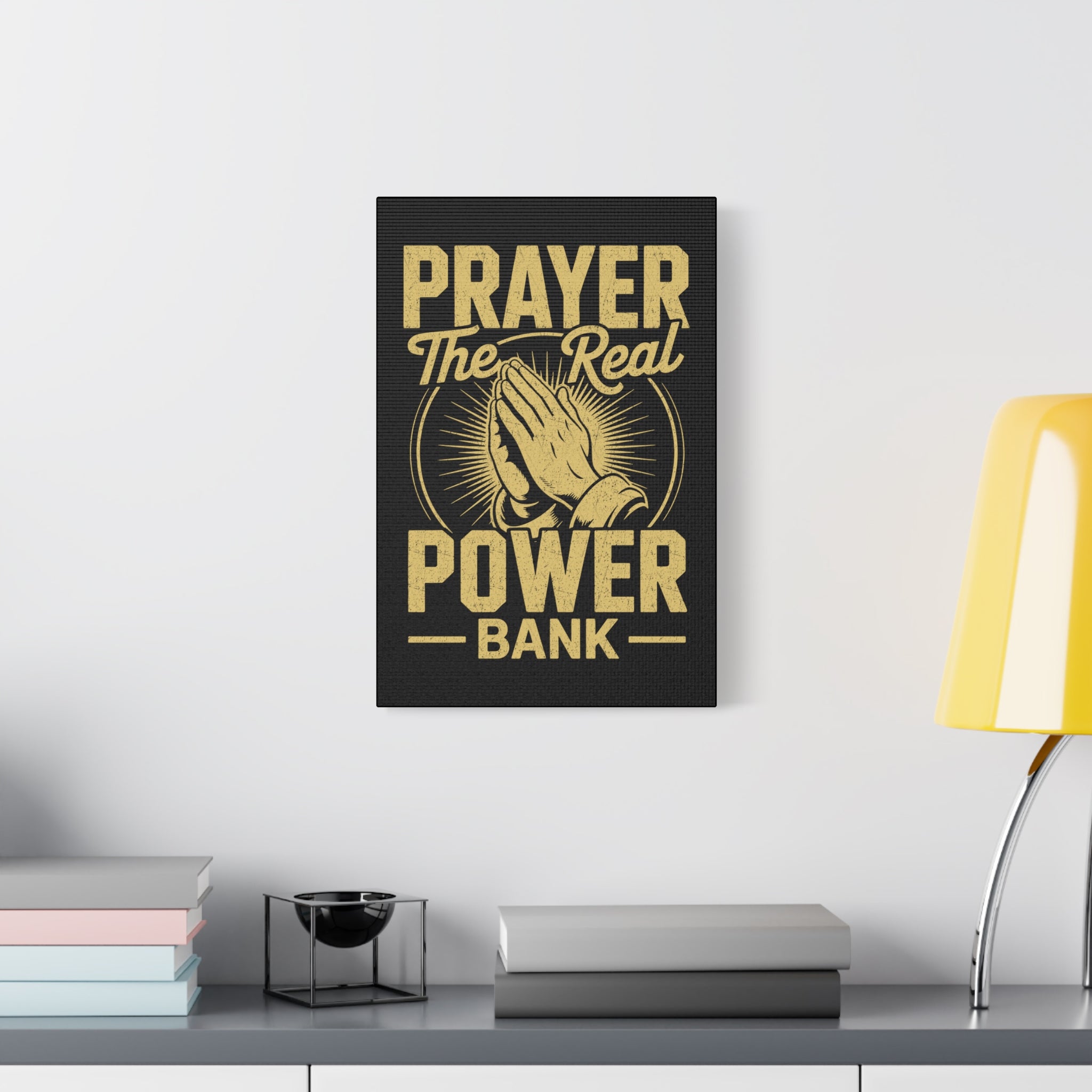 Matte Canvas Wall Art - 'Prayer The Real Power Bank'