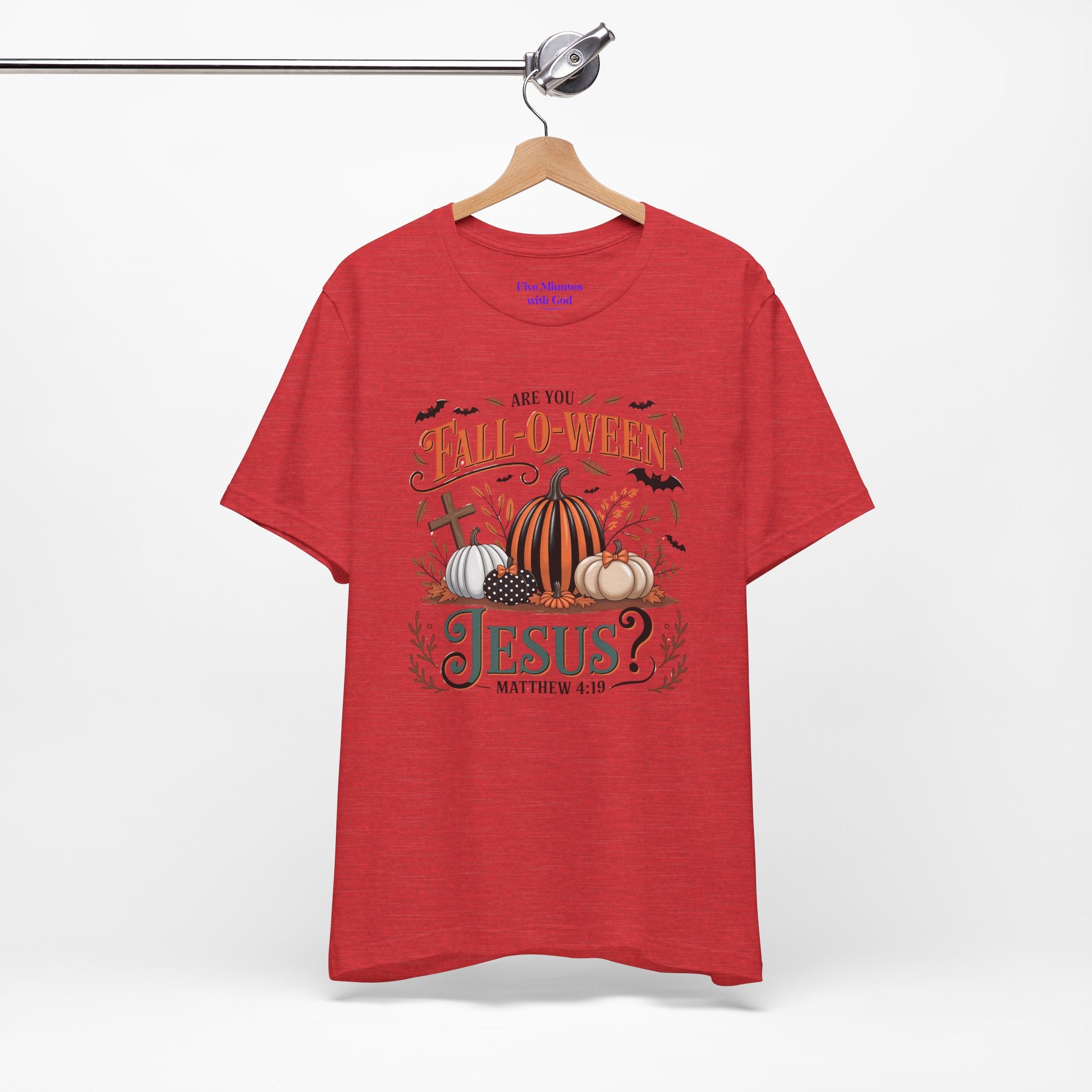 Fall-O-Ween Jesus Tee, Funny Fall T-Shirt, Unisex Pumpkin Shirt, Halloween Christian Top, Autumn Graphic Tee, Religious Casual Wear