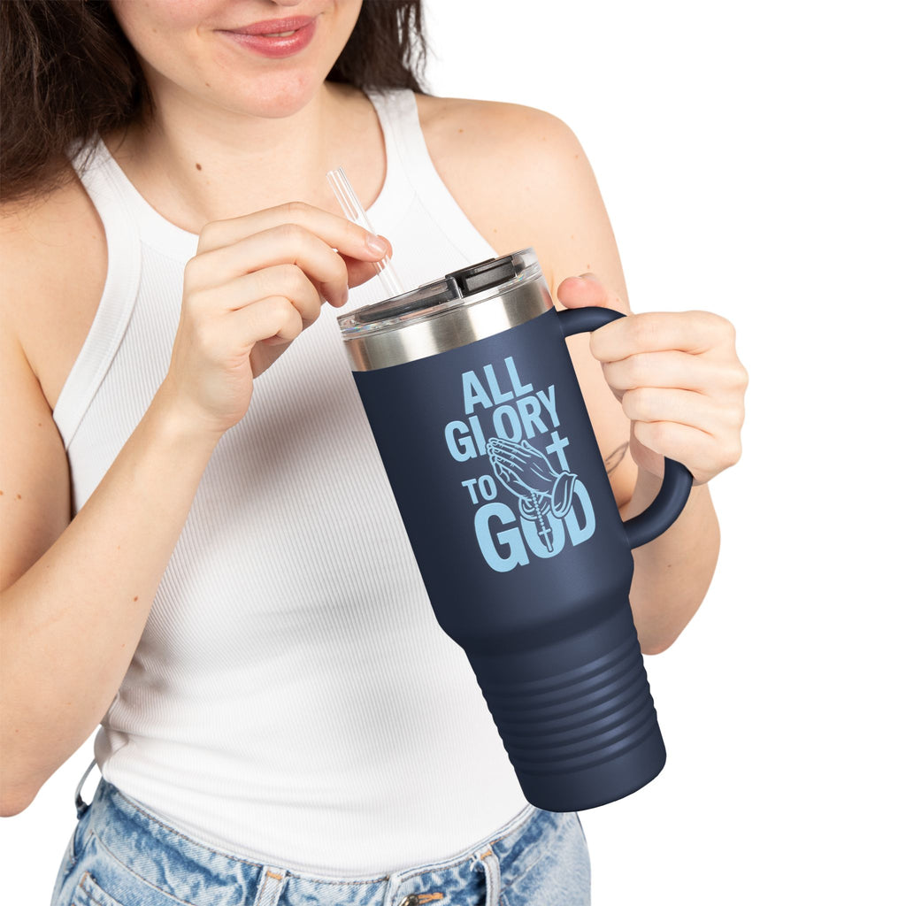 Insulated Travel Mug with Inspirational Quote, Perfect for Coffee Lovers, Bible Verses, Gift for Him/Her, Reusable Drinkware