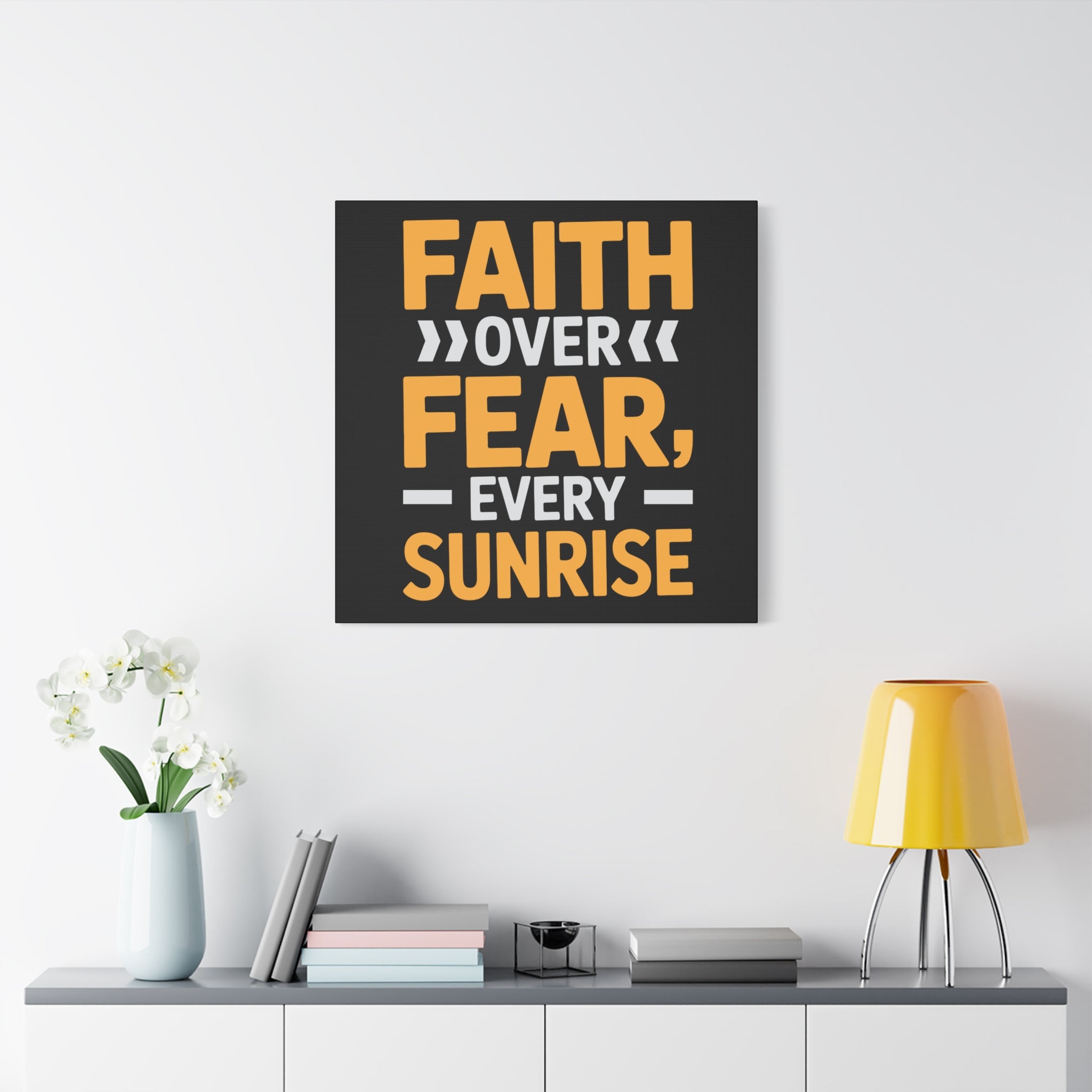 Inspirational Wall Art, Motivation Decor, Faith over Fear Canvas, Uplifting Home Decoration, Perfect Gift for New Beginnings