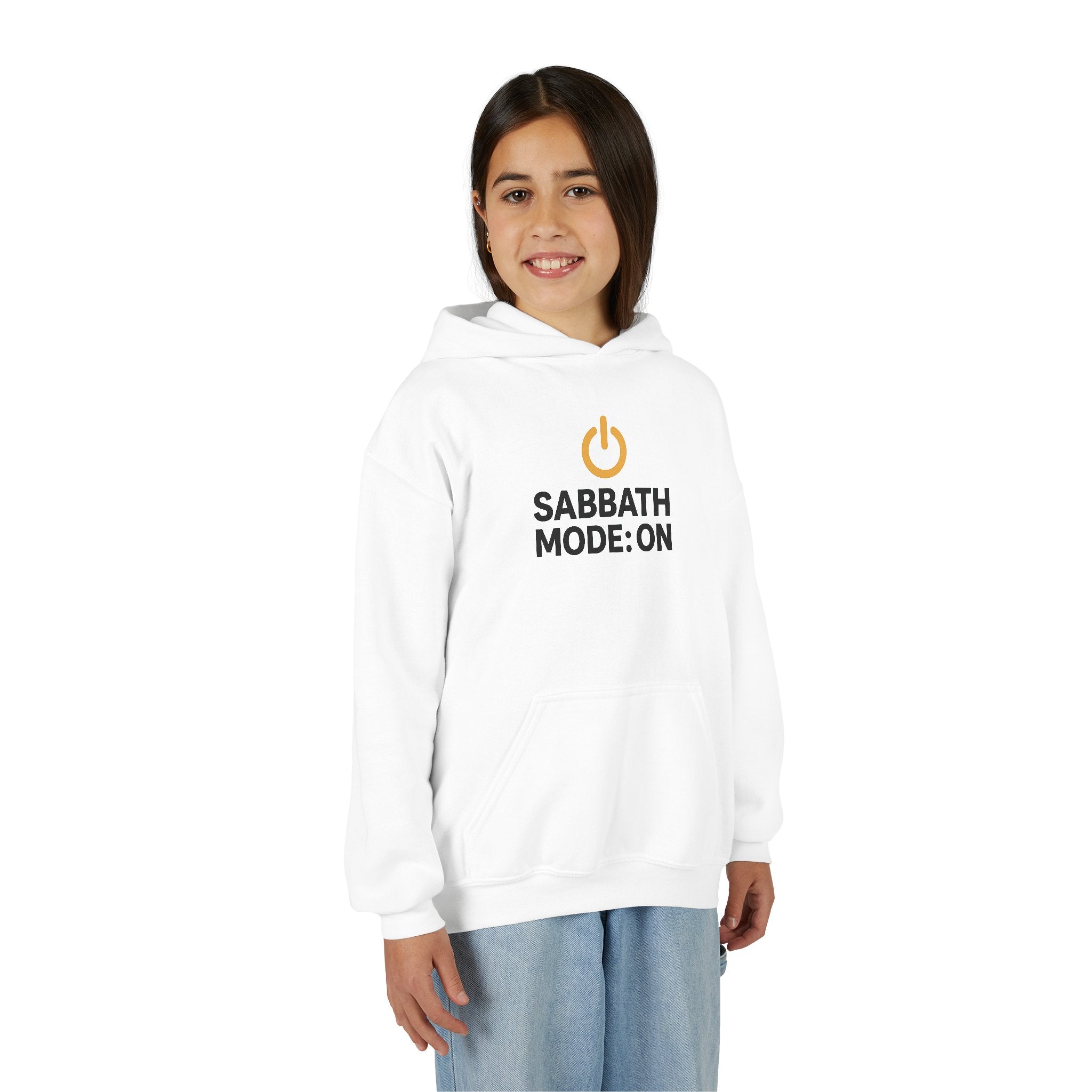 Sabbath Mode Youth Hoodie, Comfortable Hooded Sweatshirt for Kids, Perfect for Religious Observances, Christian Gift, Sunday Wear