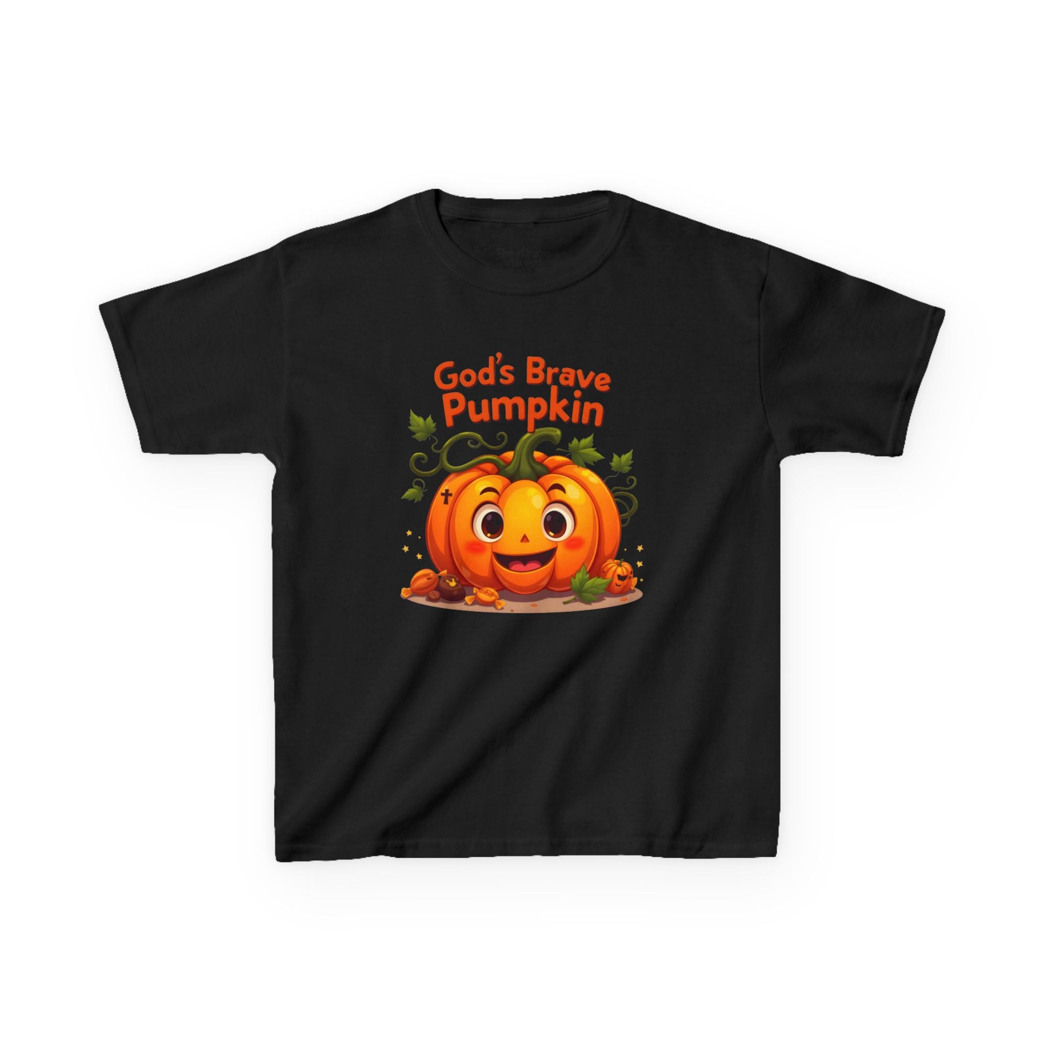 Cute Kids Halloween Tee, Pumpkin Shirt, Fall Celebration Top, Spooky Season Apparel, God’s Brave Pumpkin T-Shirt