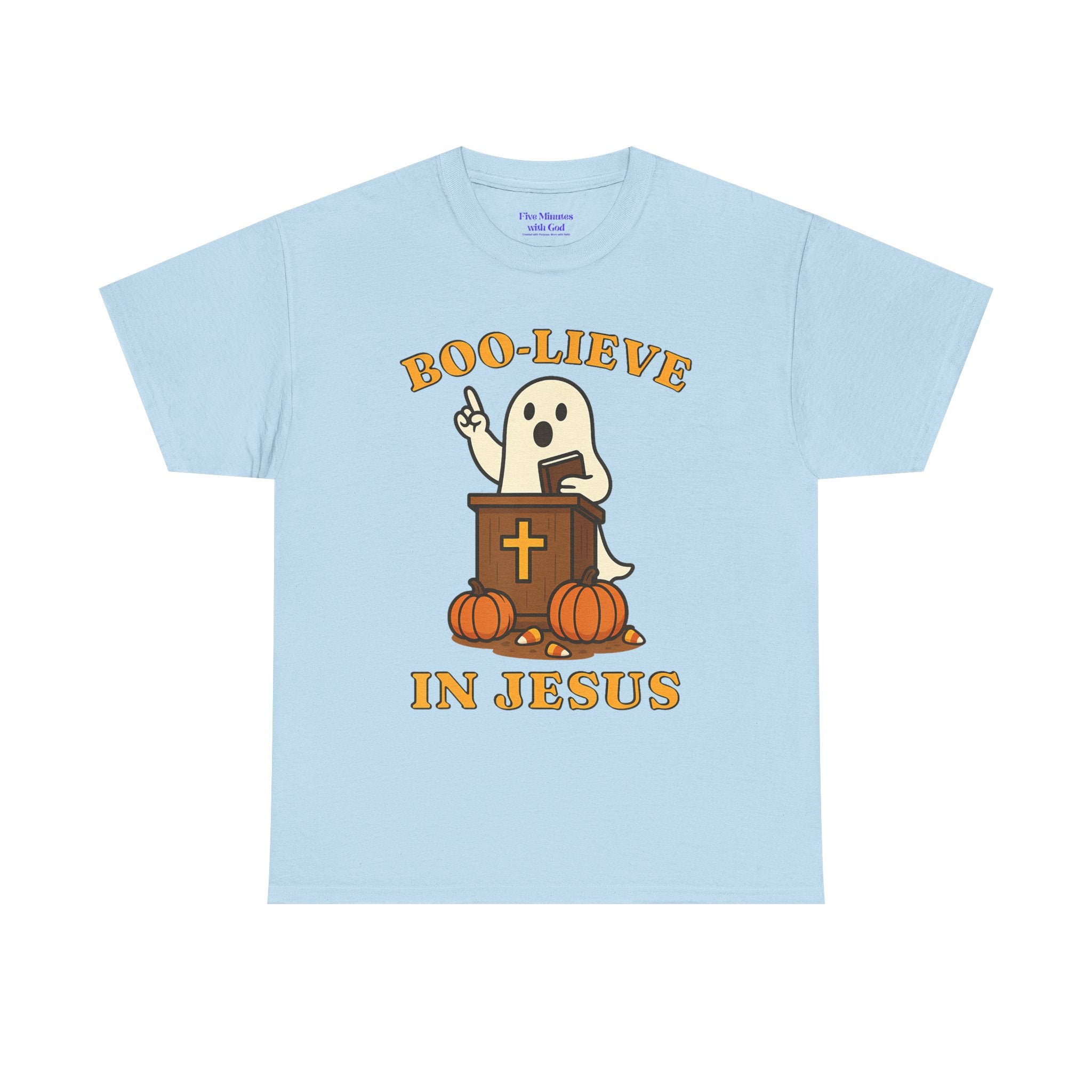 Boo-Lieve in Jesus Tee, Halloween Shirt, Unisex Cotton Tee, Fall Fashion, Religious T-Shirt, Spooky Season Apparel