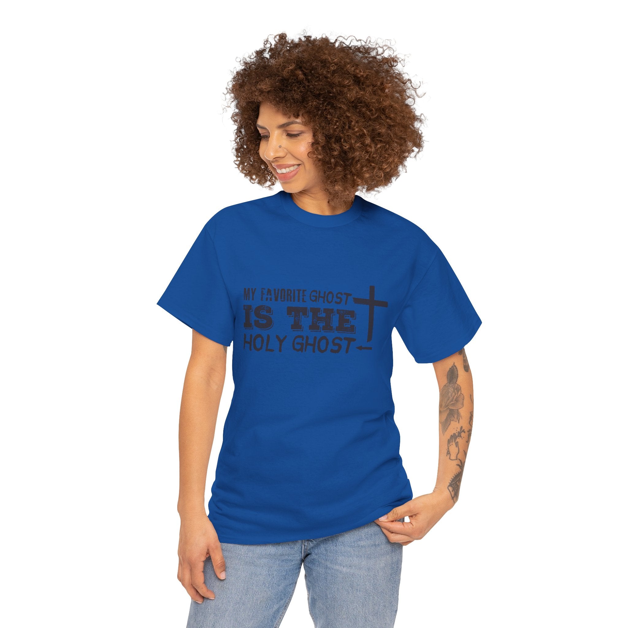 Unisex Cotton Tee - My Favorite Ghost is the Holy Ghost Shirt, Religious T-Shirt, Christian Apparel, Spiritual Gift, Halloween Shirt