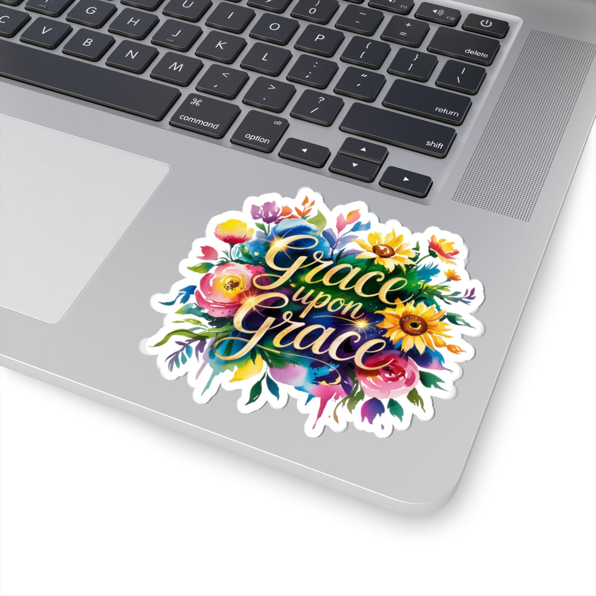 Floral Grace Kiss-Cut Stickers, Colorful Laptop Decor, Gift for Friends, Scrapbooking Supplies, Journaling Accessories