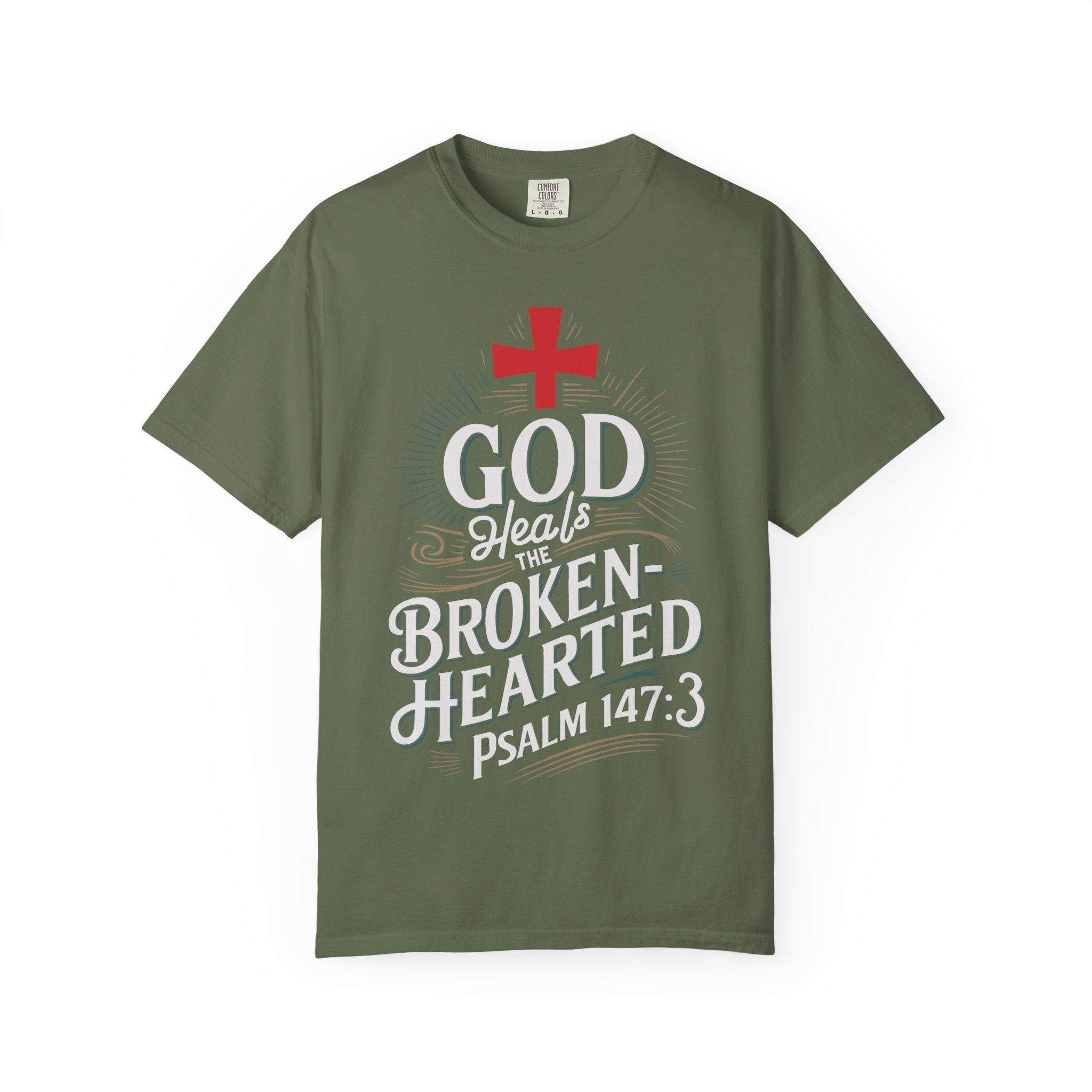Faith-Inspired Unisex T-Shirt, God Heals The Broken-Hearted Tee