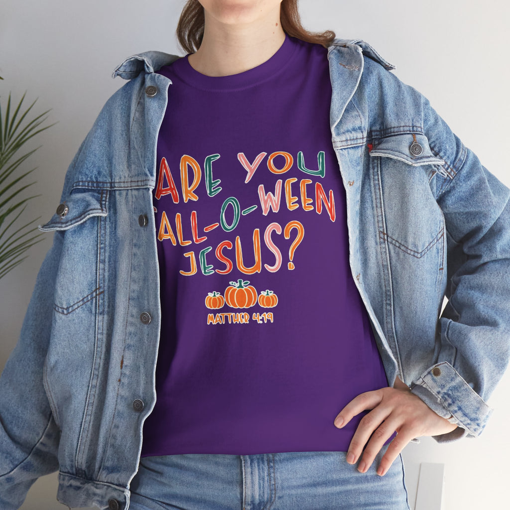 Unisex Fall-O-Ween Jesus Tee, Halloween T-Shirt, Christian Apparel, Autumn Fashion, Fun Holiday Shirt, Pumpkin Theme