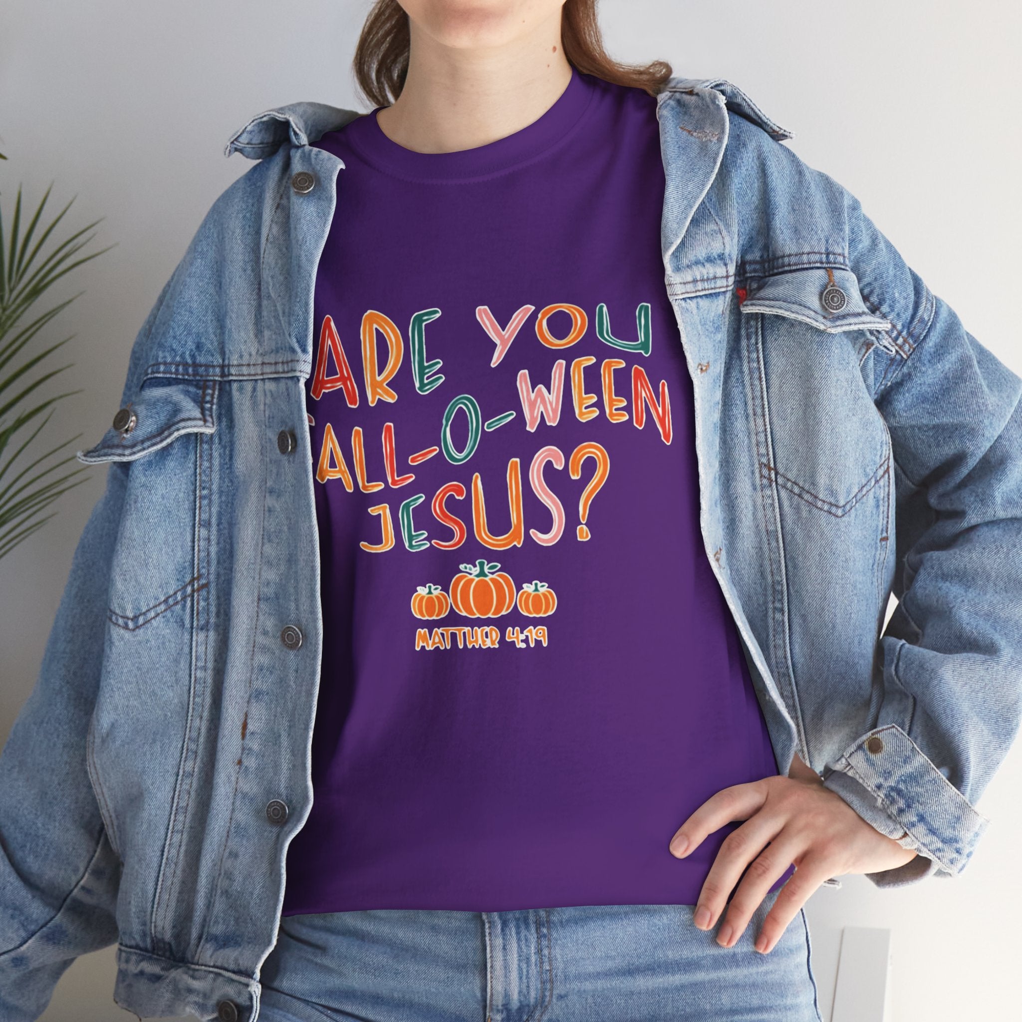 Unisex Fall-O-Ween Jesus Tee, Halloween T-Shirt, Christian Apparel, Autumn Fashion, Fun Holiday Shirt, Pumpkin Theme