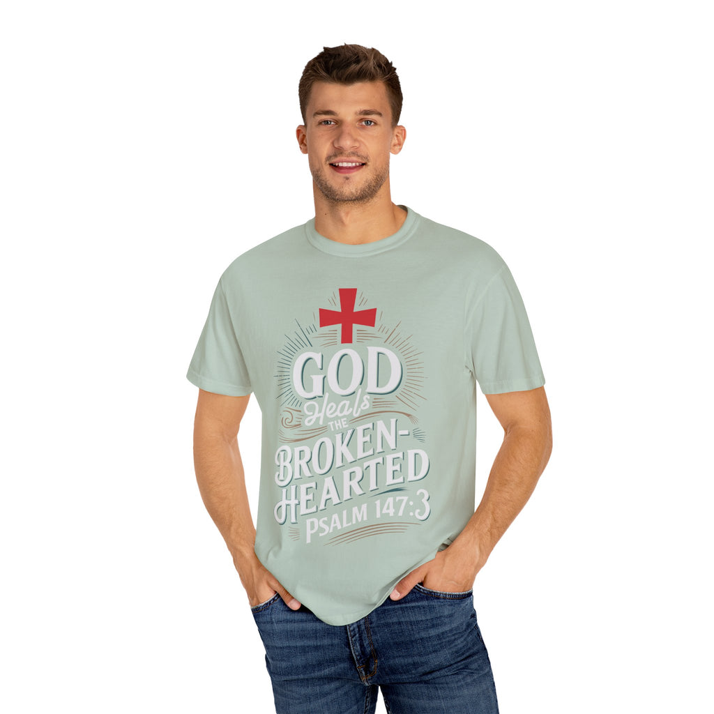 Faith-Inspired Unisex T-Shirt, God Heals The Broken-Hearted Tee