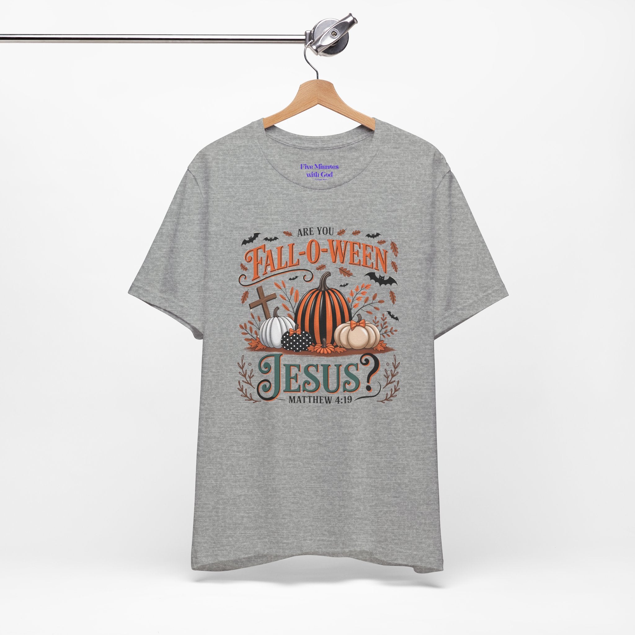 Fall-O-Ween Jesus Tee, Funny Fall T-Shirt, Unisex Pumpkin Shirt, Halloween Christian Top, Autumn Graphic Tee, Religious Casual Wear