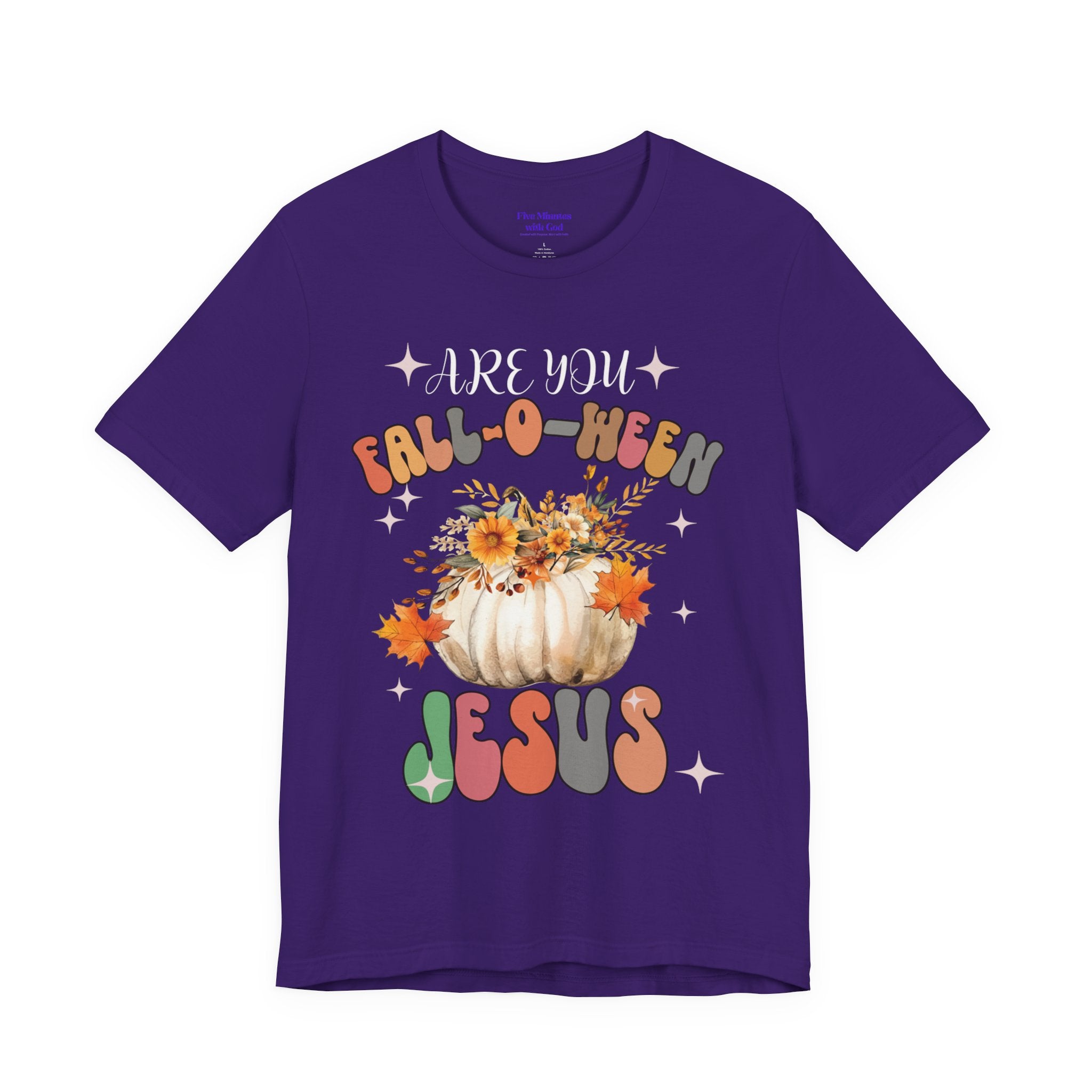 Fall-Themed Jesus Tee, Unisex Jersey T-Shirt, Cozy Autumn Apparel, Thanksgiving Gift, Fall Celebration Shirt, Christian Fashion