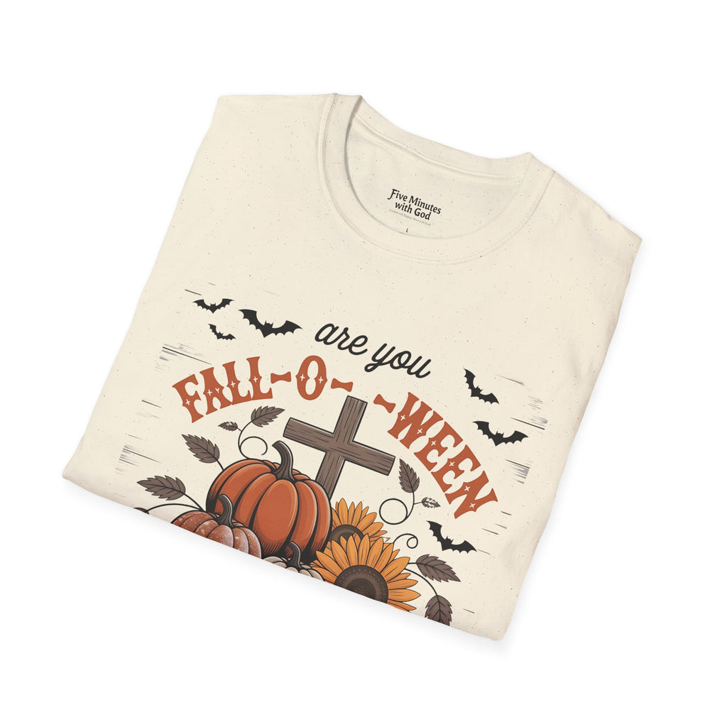 Fall-Themed T-Shirt: Are You Fall-O-Ween Jesus? Halloween Tee, Unisex Shirt, Autumn Apparel, Faith-Based Gift, Seasonal Wear