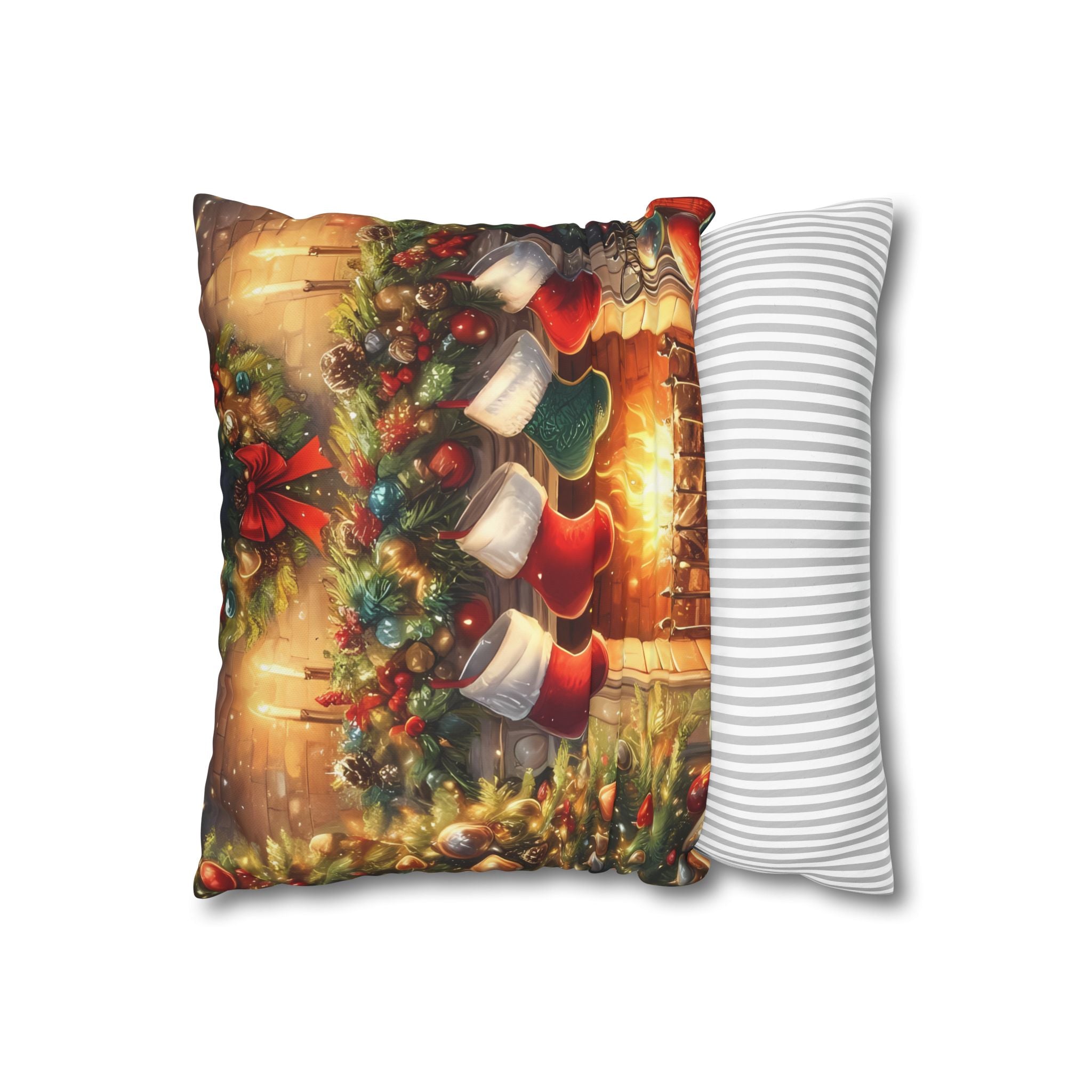Christmas Stockings Decorative Pillow Cover, Cozy Holiday Home Decor, Festive Cushion for Winter, Gift for Friends & Family