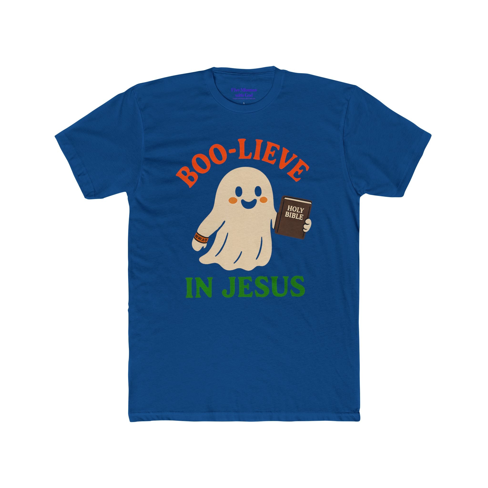 Boo-lieving Ghost Unisex Cotton Crew Tee, Halloween shirt, Jesus shirt, Christian apparel, spooky t-shirt, fun gift idea