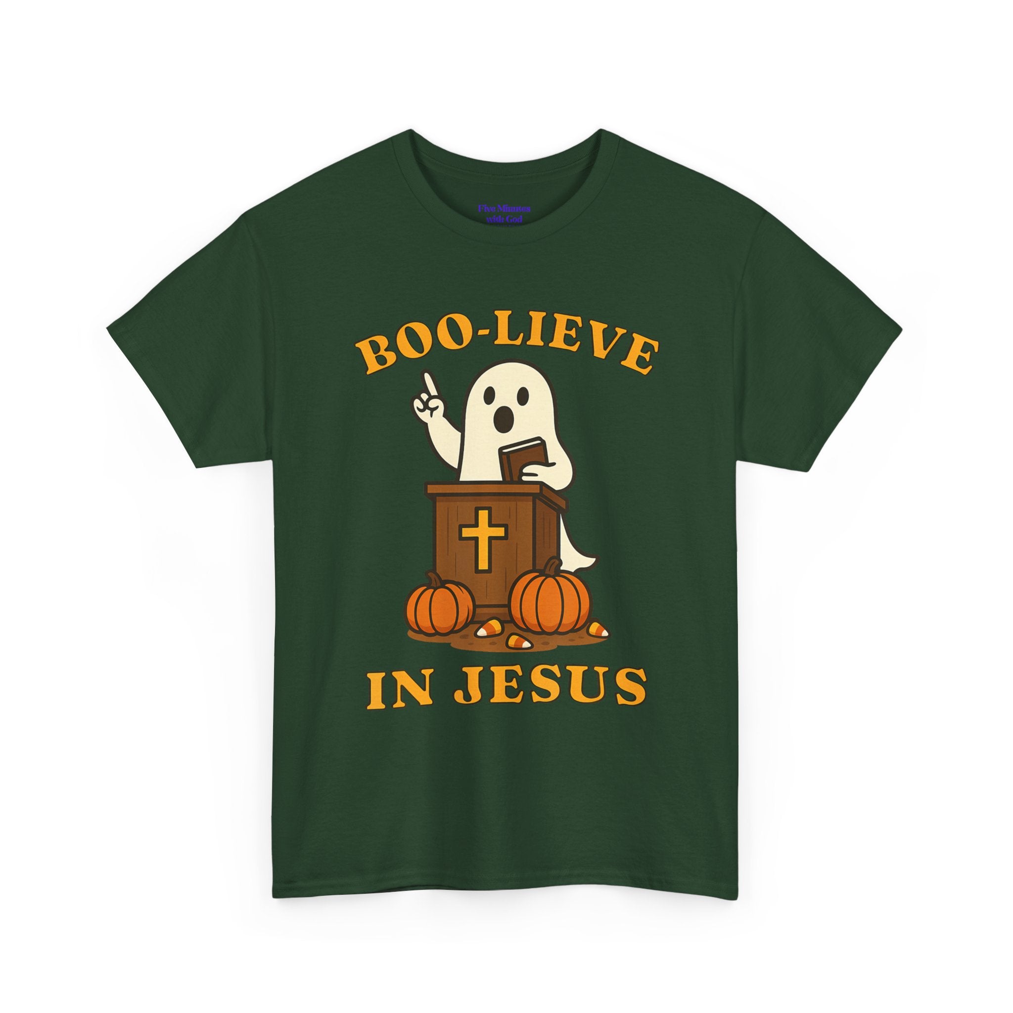 Boo-Lieve in Jesus Tee, Halloween Shirt, Unisex Cotton Tee, Fall Fashion, Religious T-Shirt, Spooky Season Apparel