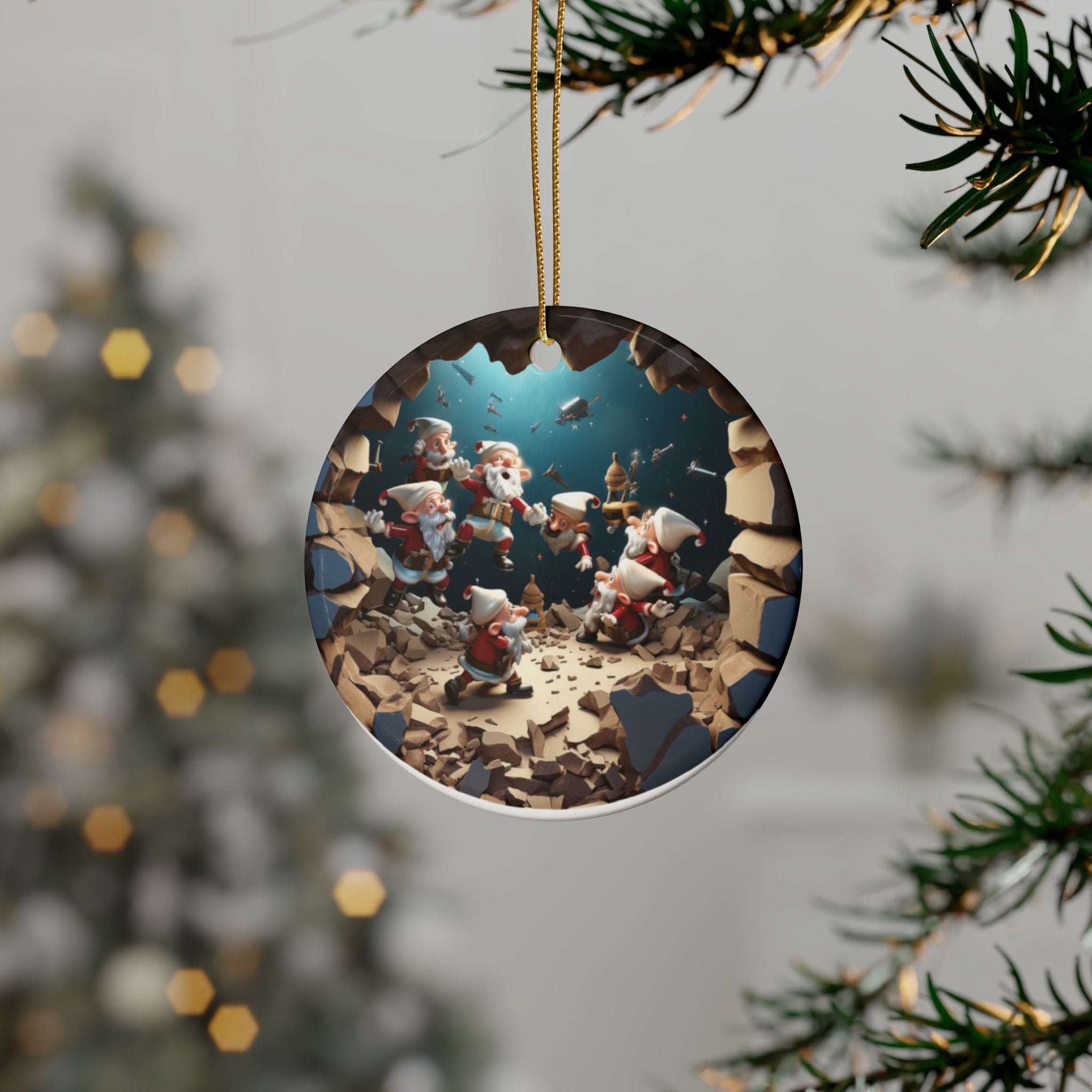 Heart-Shaped Ceramic Ornaments, Fun Santa Theme Decorations, Holiday Tree Decor, Christmas Gifts, Festive Home Accents