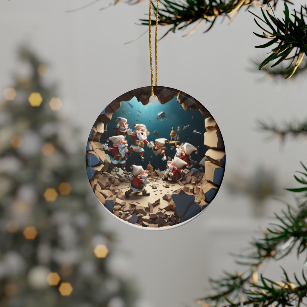 Heart-Shaped Ceramic Ornaments, Fun Santa Theme Decorations, Holiday Tree Decor, Christmas Gifts, Festive Home Accents