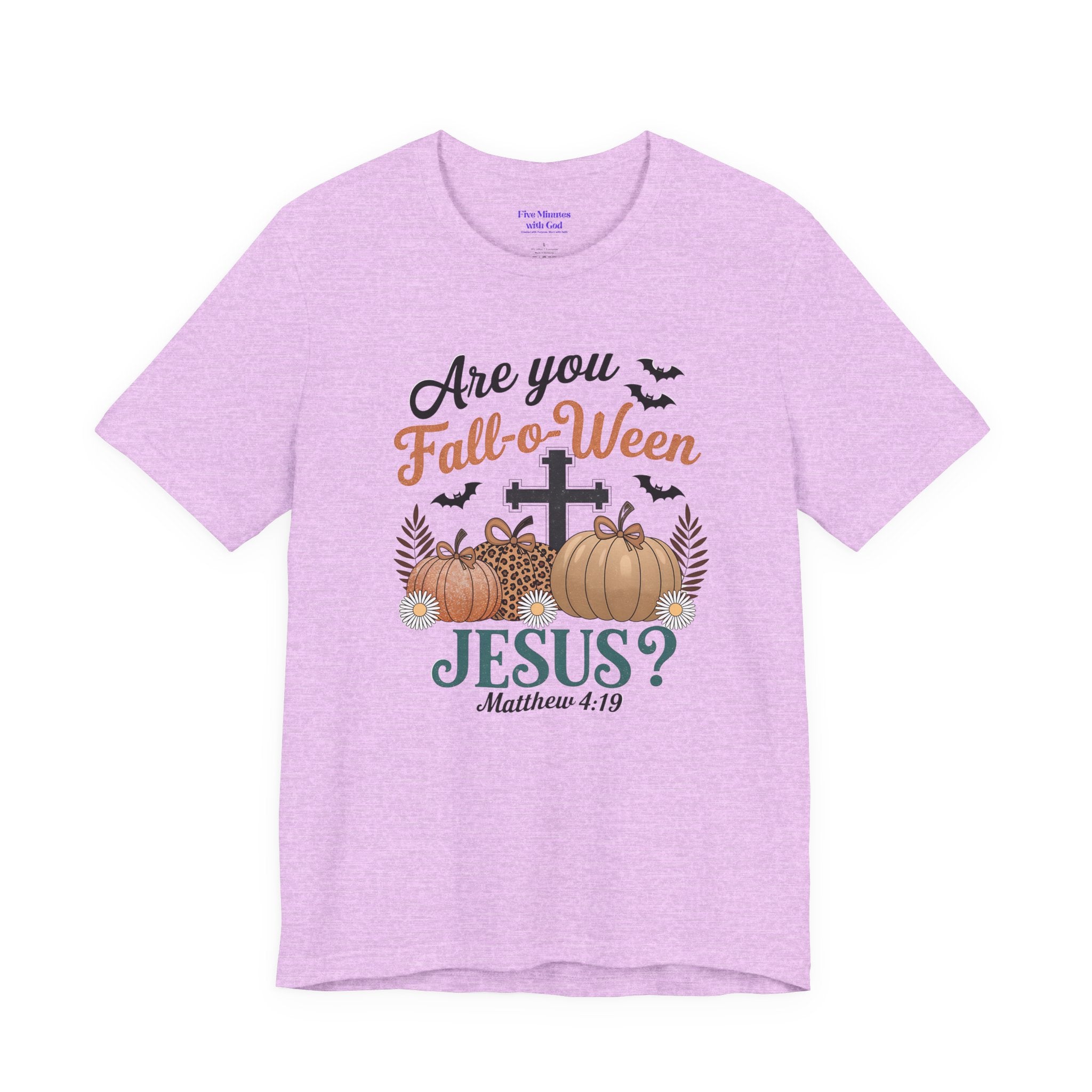Fall-themed Christian Tee, Are You Fall-o-Ween Jesus?, Unisex Halloween Shirt, Autumn Faith T-Shirt, Pumpkin Design Top