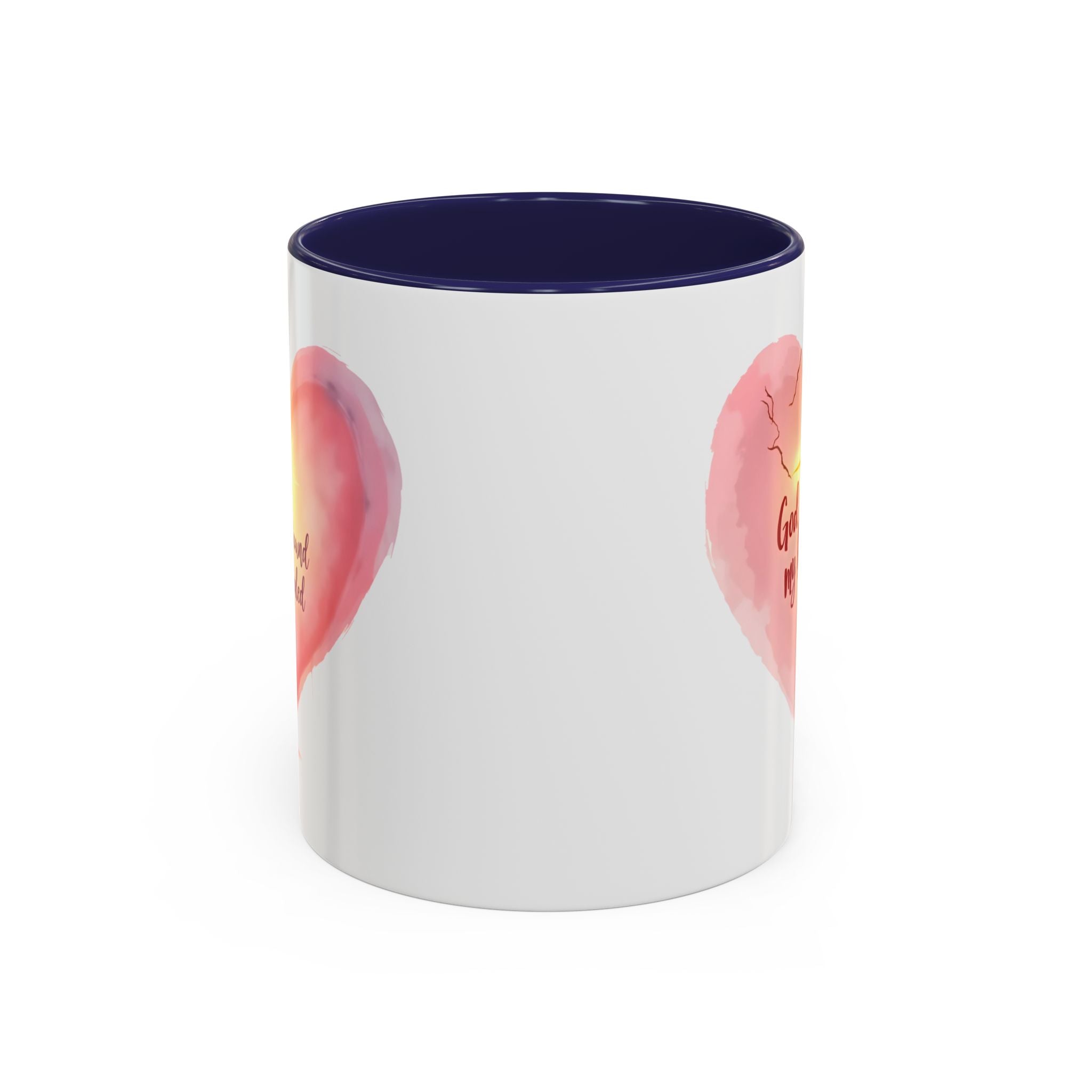 God Heals My Broken Heart Mug, Inspirational Coffee Cup, Heart Design Gift, Christian Faith Mug, Encouragement & Support Beverage