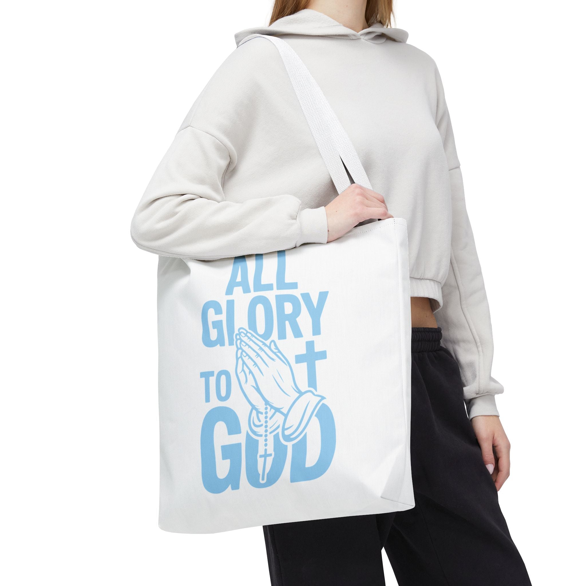 Faith-Inspired Tote Bag, All Glory to God, Christian Gift, Reusable Shopping Bag, Inspirational Tote, Church Event Carryall