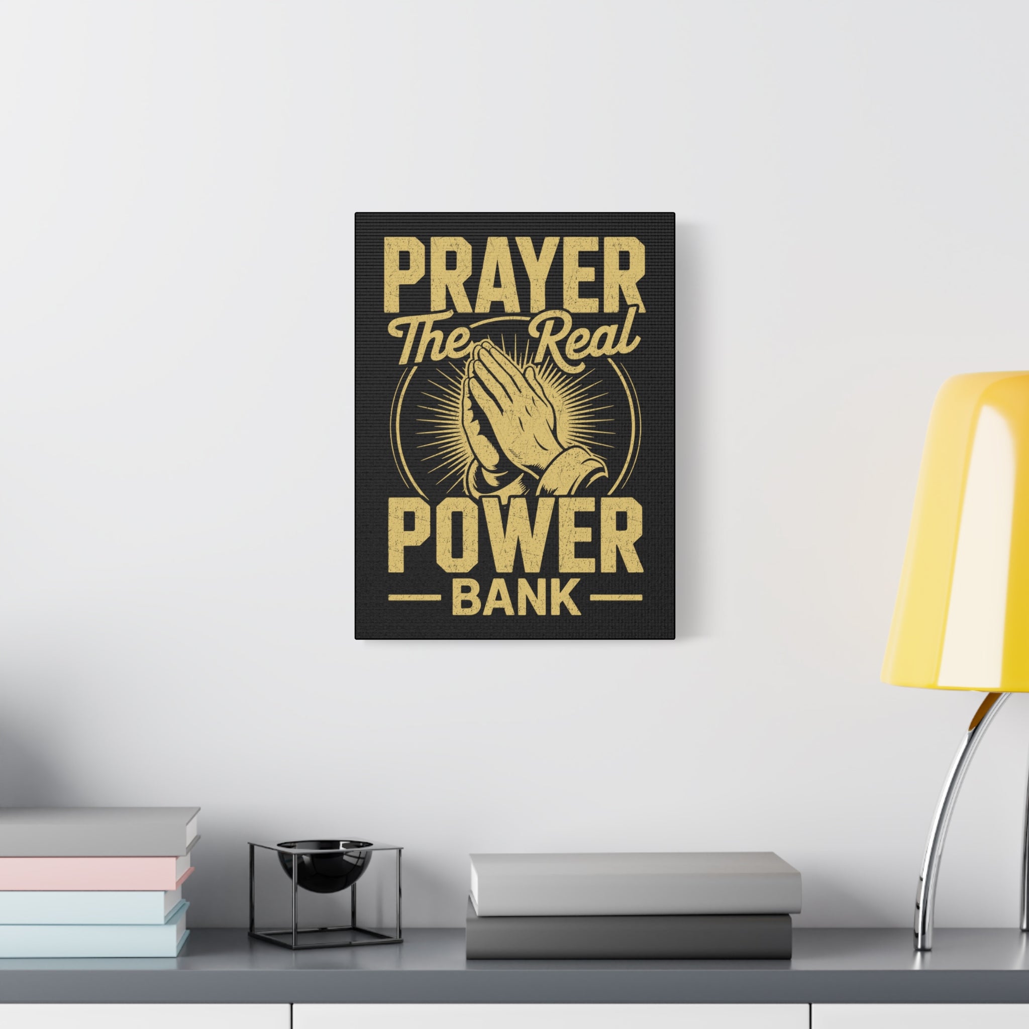 Matte Canvas Wall Art - 'Prayer The Real Power Bank'