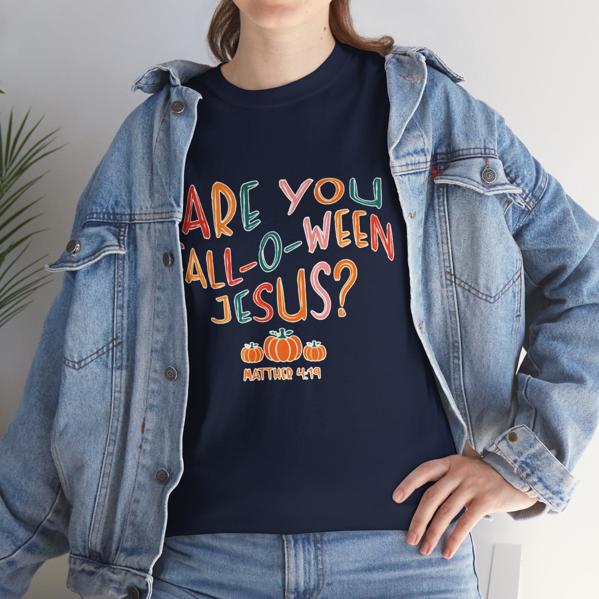 Unisex Fall-O-Ween Jesus Tee, Halloween T-Shirt, Christian Apparel, Autumn Fashion, Fun Holiday Shirt, Pumpkin Theme