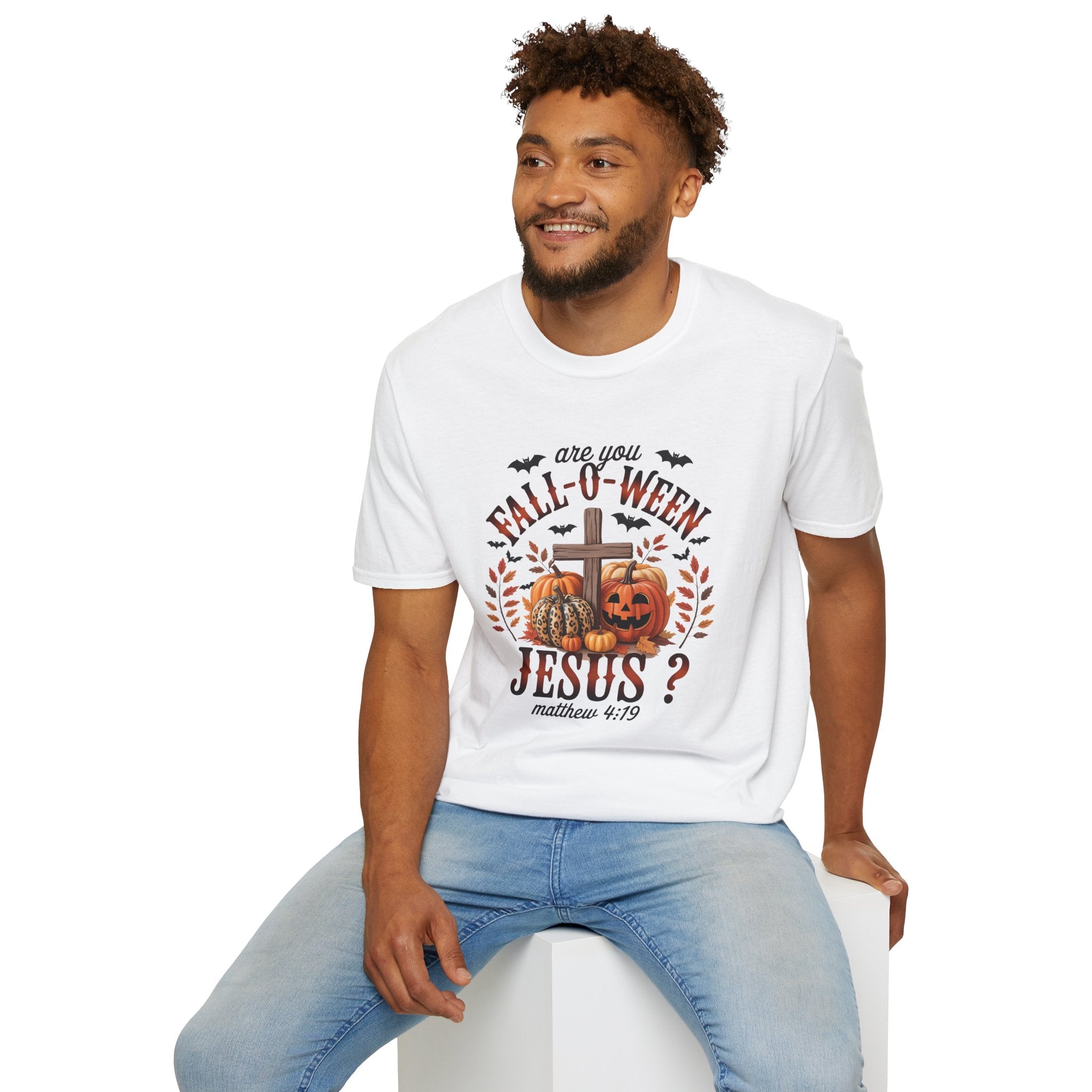 Fall-O-Ween Jesus Unisex T-Shirt, Halloween Tee, Christian Apparel, Fall Shirt, Pumpkin T-Shirt, Autumn Clothing