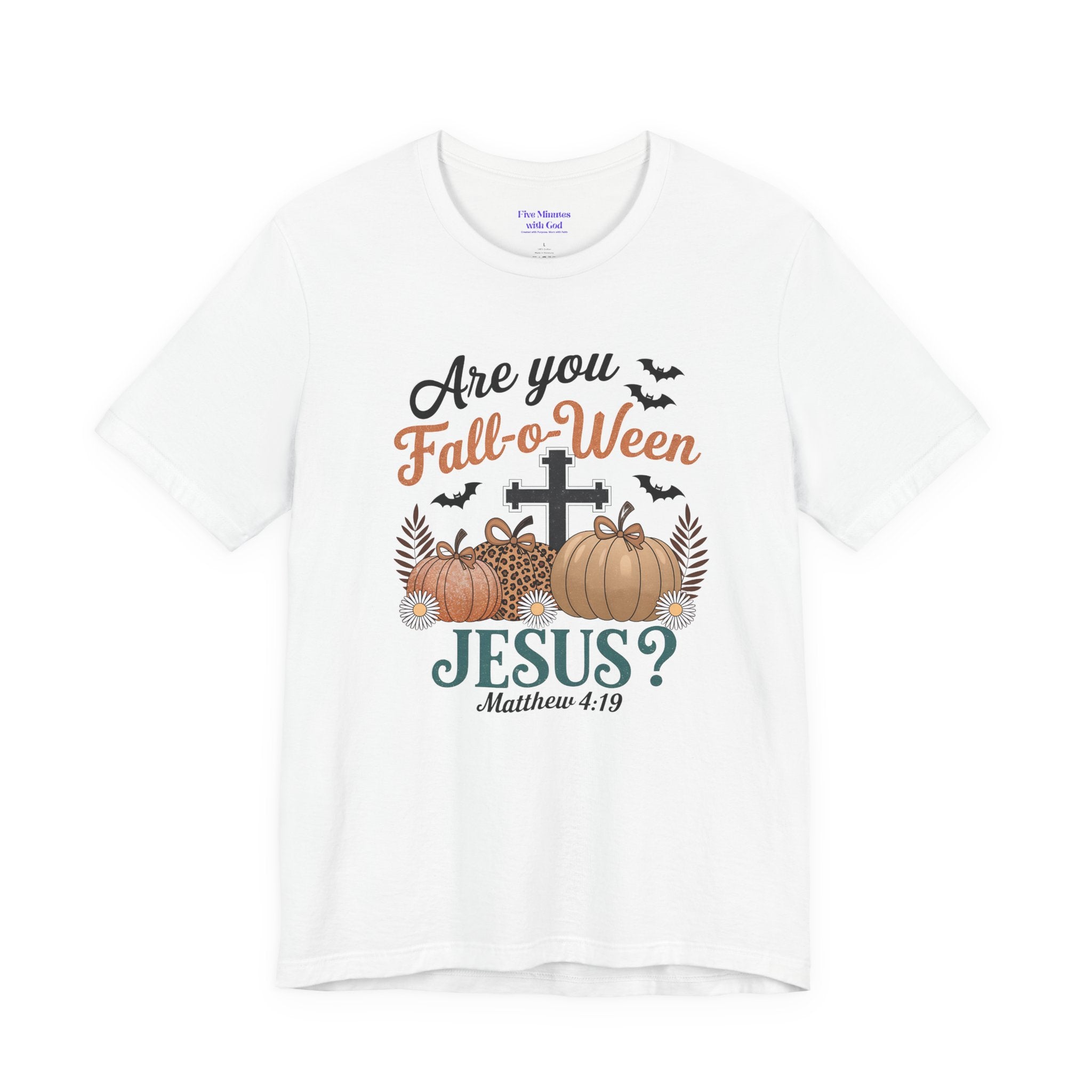 Fall-themed Christian Tee, Are You Fall-o-Ween Jesus?, Unisex Halloween Shirt, Autumn Faith T-Shirt, Pumpkin Design Top