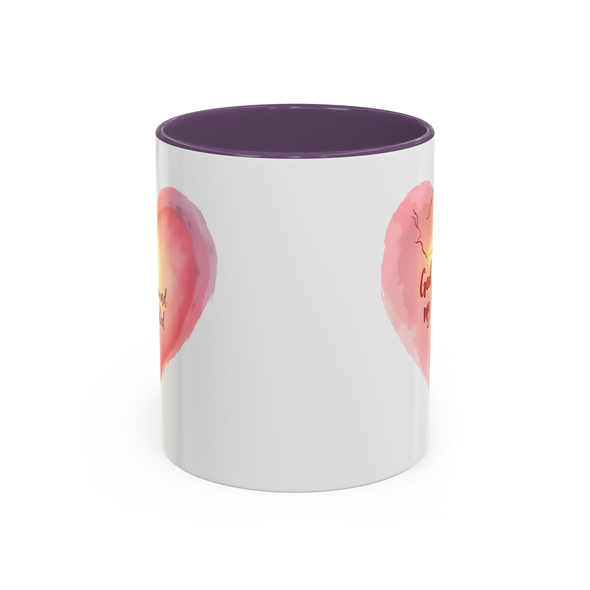 God Heals My Broken Heart Mug, Inspirational Coffee Cup, Heart Design Gift, Christian Faith Mug, Encouragement & Support Beverage