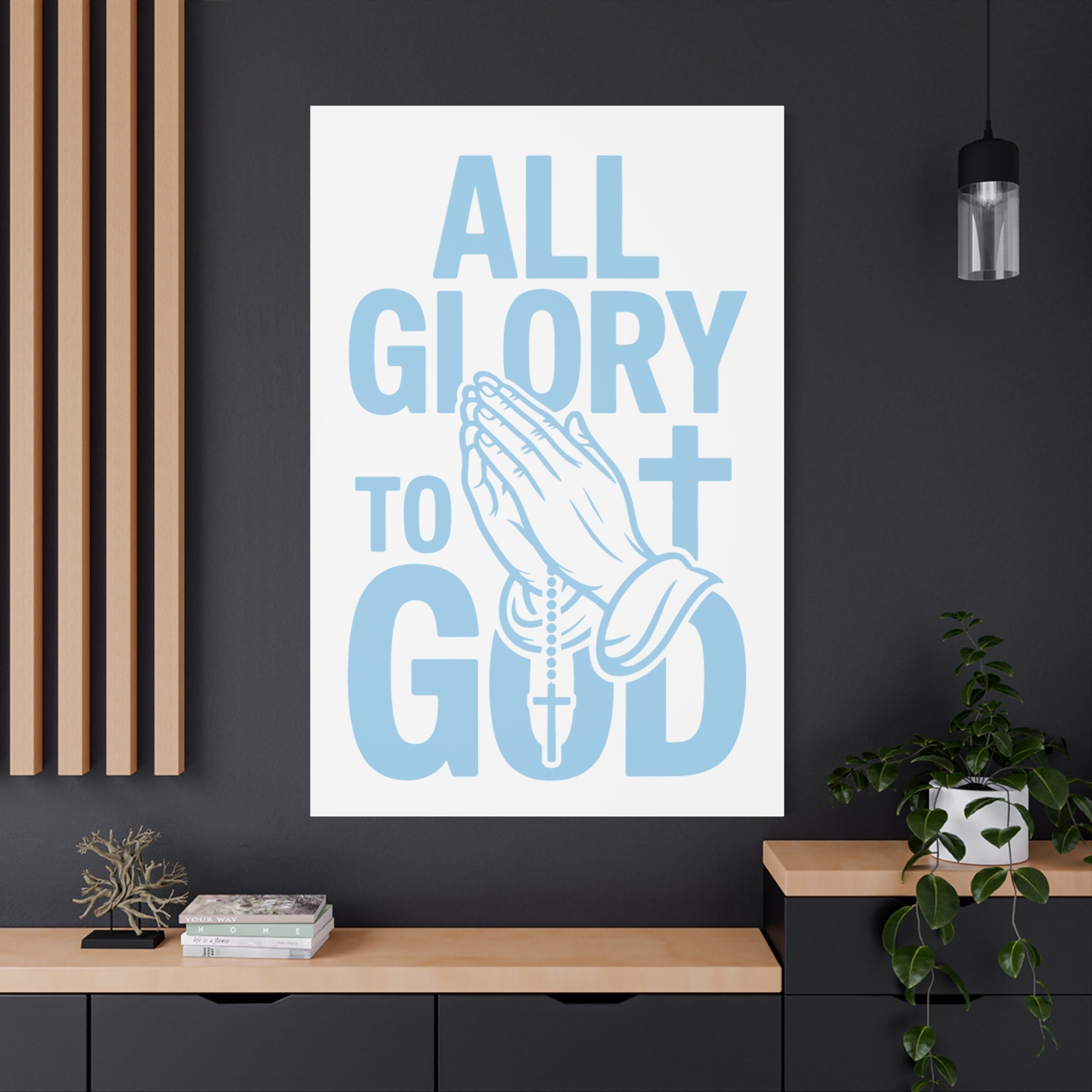 Religious Wall Art Canvas Print, Christian Home Decor, Inspirational Gift, Praying Hands Artwork, Faith Decor for Church
