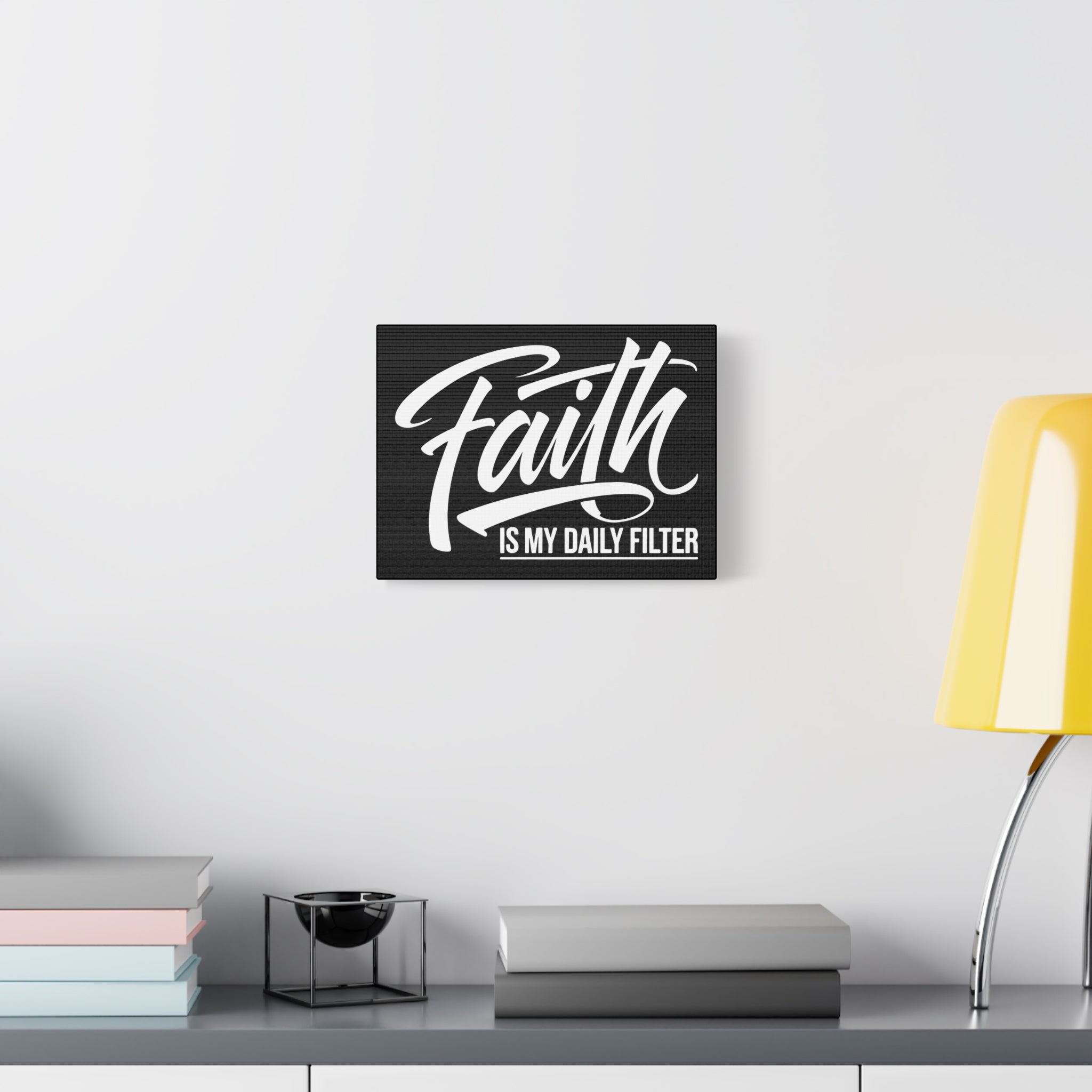 Inspirational Canvas Wall Art, Faith Quote Decor, Motivational Home Decor, Gray Wall Hanging, Gift for Faith Lovers