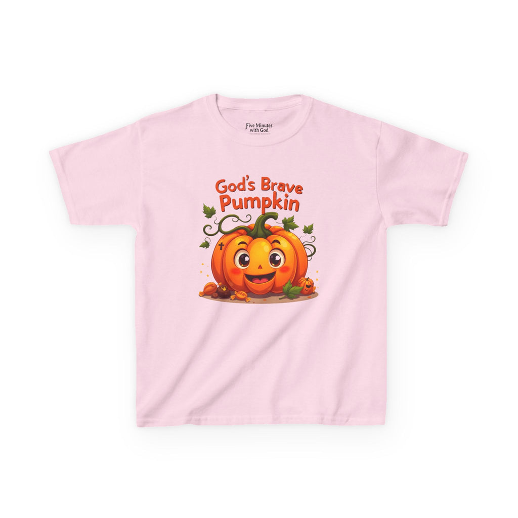 Cute Kids Halloween Tee, Pumpkin Shirt, Fall Celebration Top, Spooky Season Apparel, God’s Brave Pumpkin T-Shirt