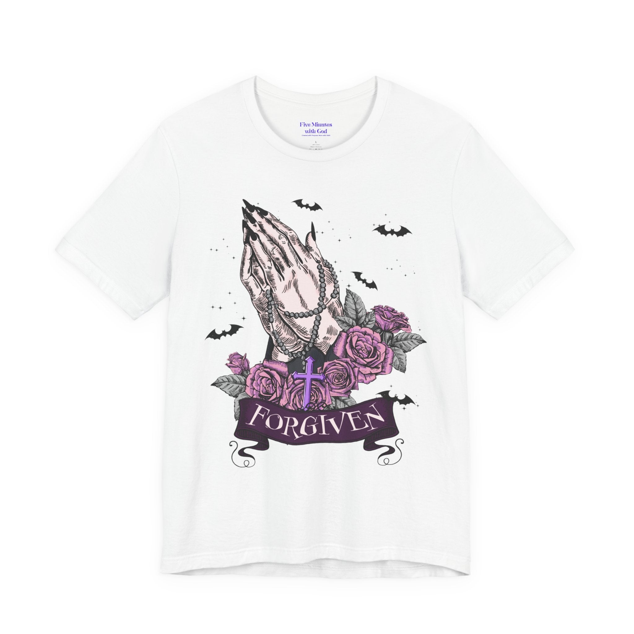 Forgiven Graphic Tee - Unisex Jersey Short Sleeve Shirt, Spiritual Apparel, Gift for Believers, Casual Outfit, Faith Inspired Fashion