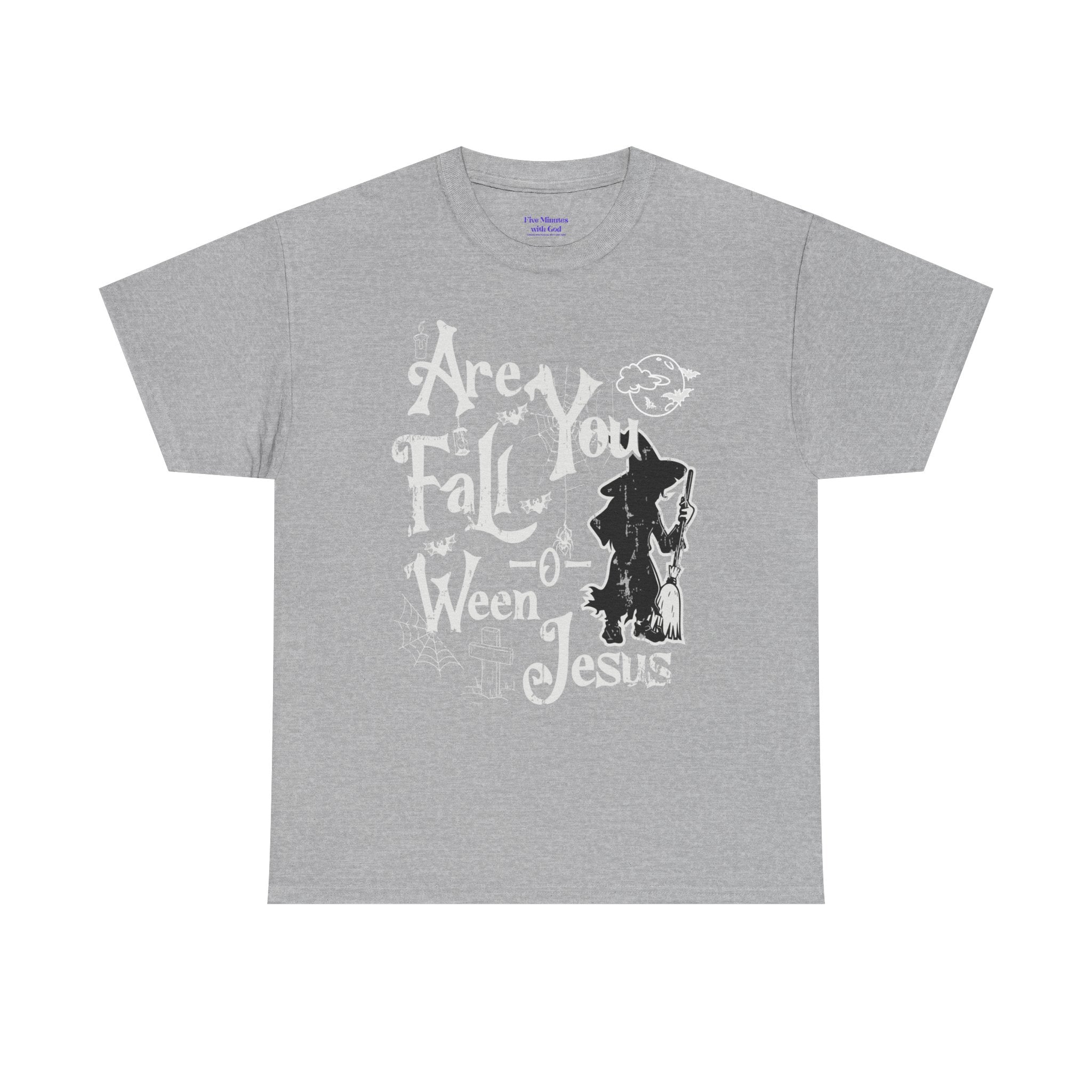 Fall-Themed Unisex Heavy Cotton Tee - Halloween, Jesus Celebration, Autumn Vibes, Casual Wear, Gift Idea