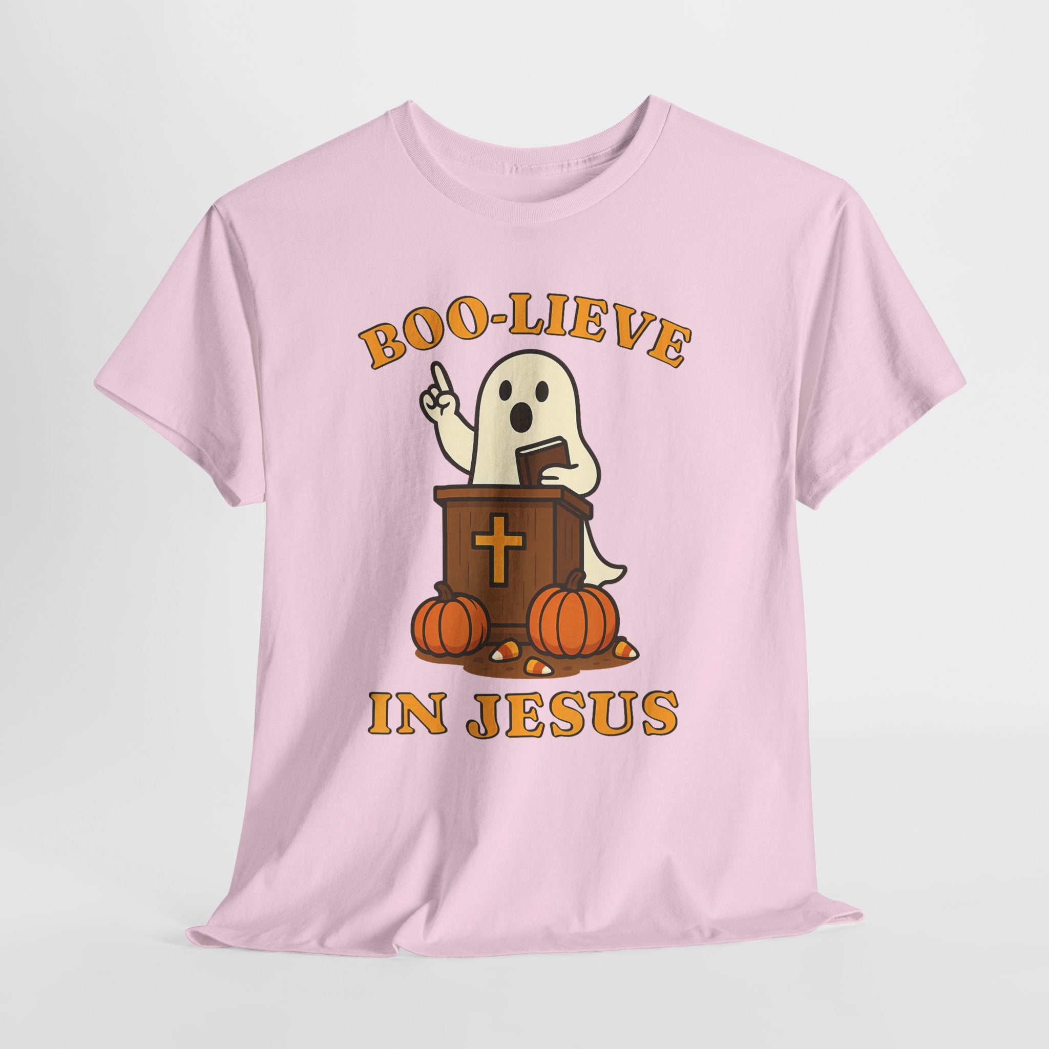 Boo-Lieve in Jesus Tee, Halloween Shirt, Unisex Cotton Tee, Fall Fashion, Religious T-Shirt, Spooky Season Apparel