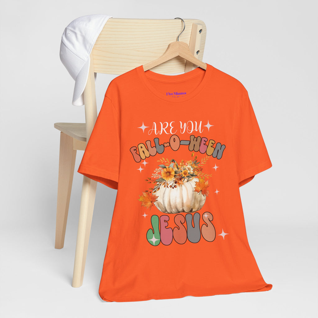 Fall-Themed Jesus Tee, Unisex Jersey T-Shirt, Cozy Autumn Apparel, Thanksgiving Gift, Fall Celebration Shirt, Christian Fashion