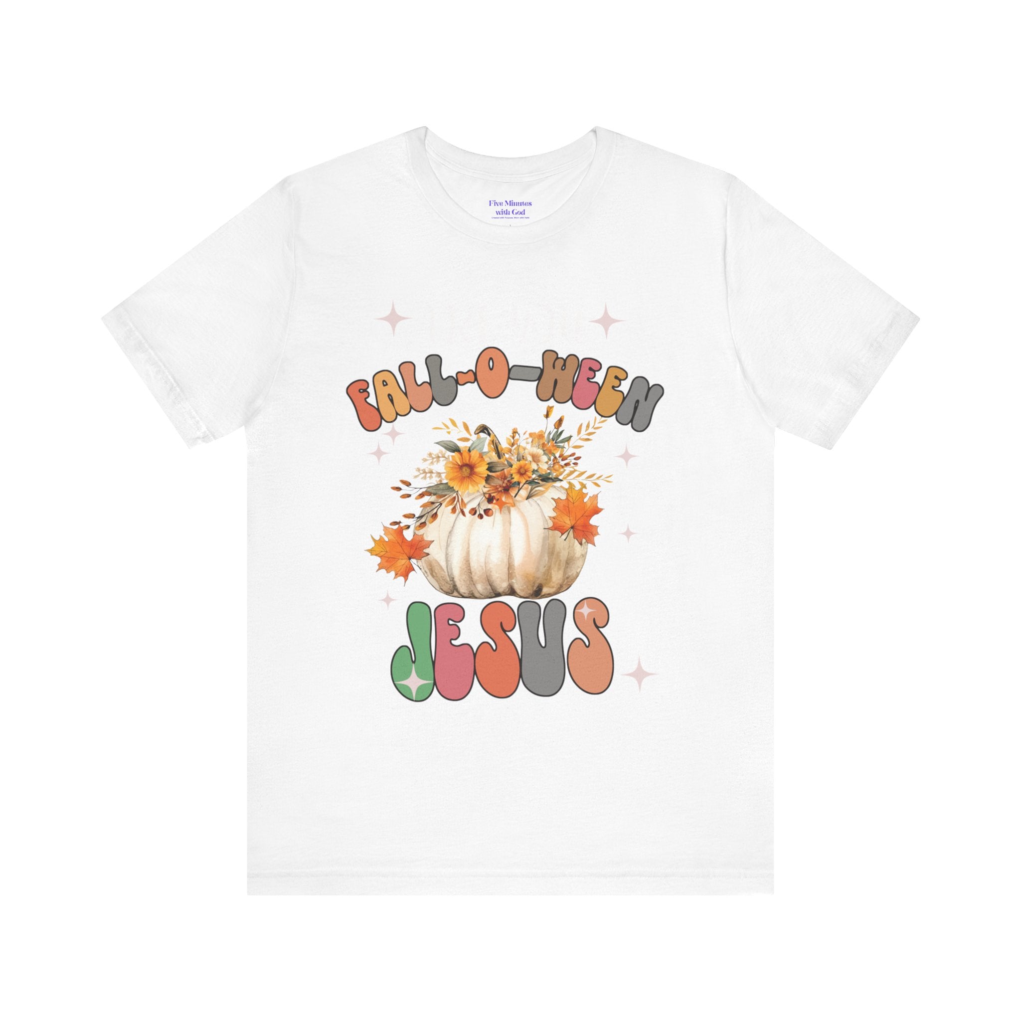 Fall-Themed Jesus Tee, Unisex Jersey T-Shirt, Cozy Autumn Apparel, Thanksgiving Gift, Fall Celebration Shirt, Christian Fashion