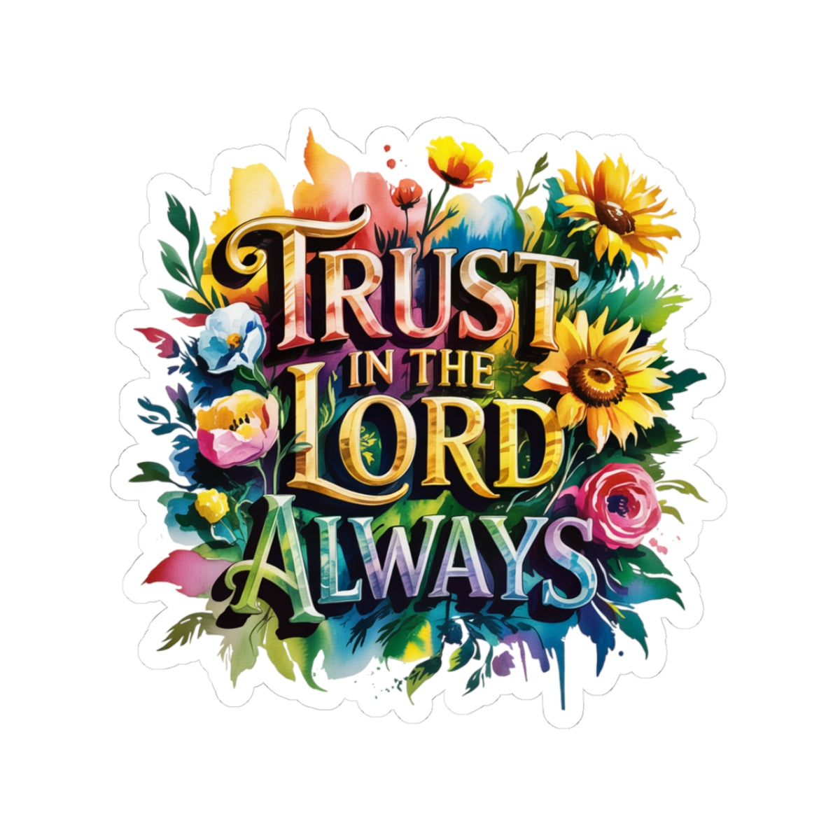 Inspirational Floral Kiss-Cut Stickers | Trust in the Lord Always | Motivational Decor, Laptop Stickers, Journal Accessories, Faith [...]