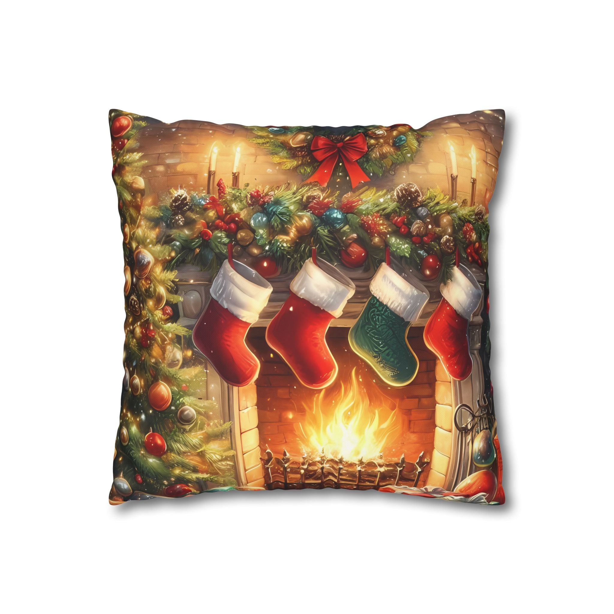 Christmas Stockings Decorative Pillow Cover, Cozy Holiday Home Decor, Festive Cushion for Winter, Gift for Friends & Family