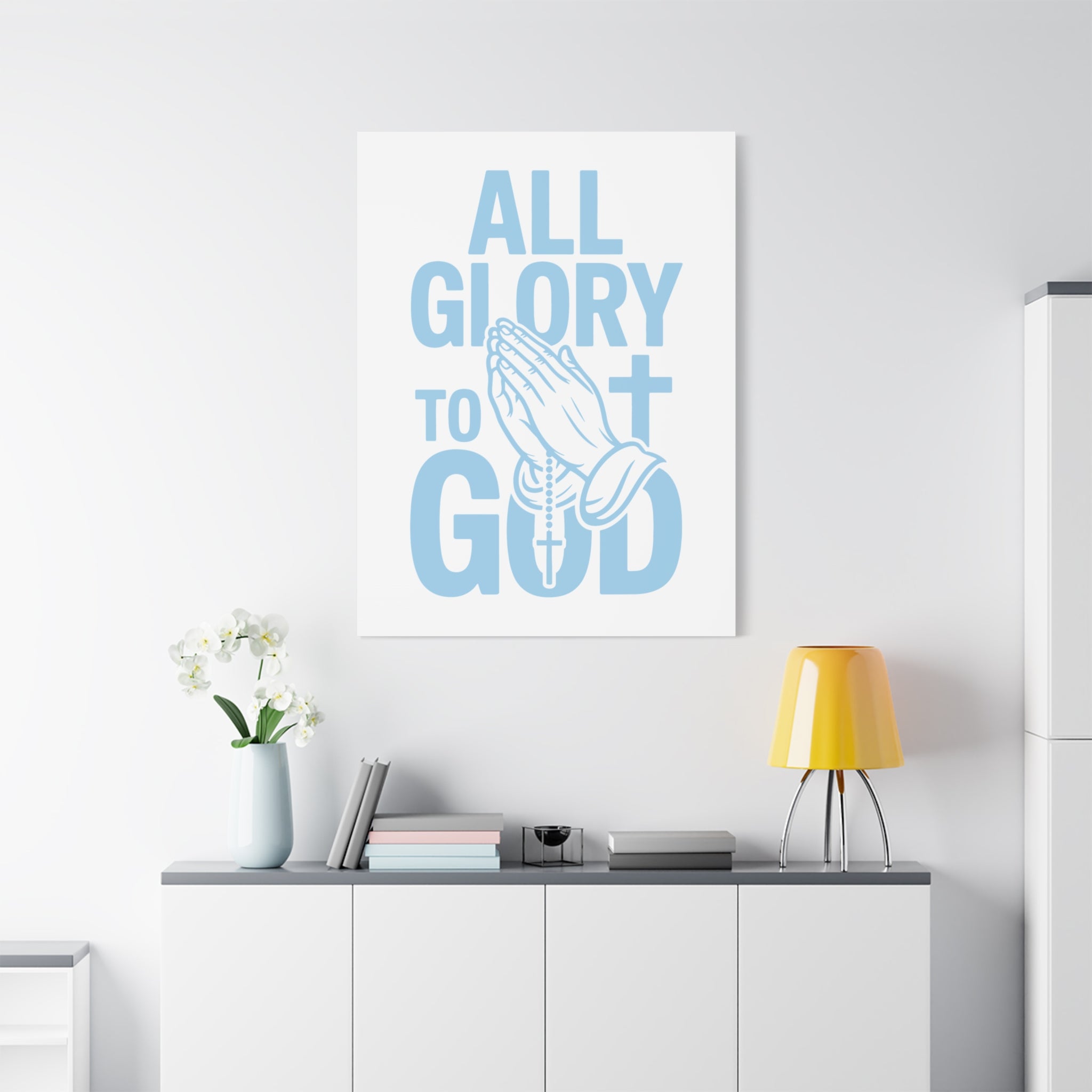 Religious Wall Art Canvas Print, Christian Home Decor, Inspirational Gift, Praying Hands Artwork, Faith Decor for Church